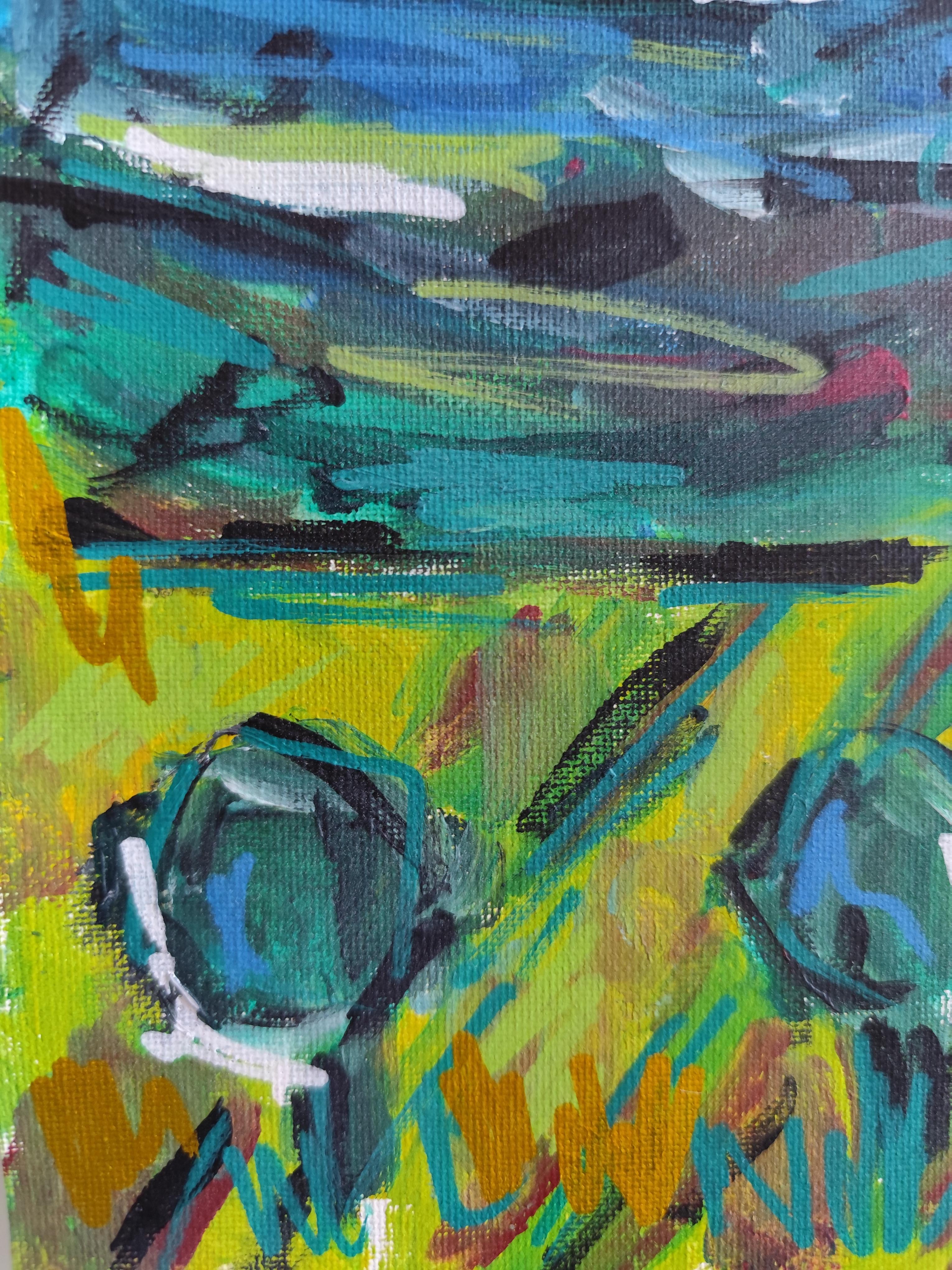 Contemporary abstract expressionist landscape painting 