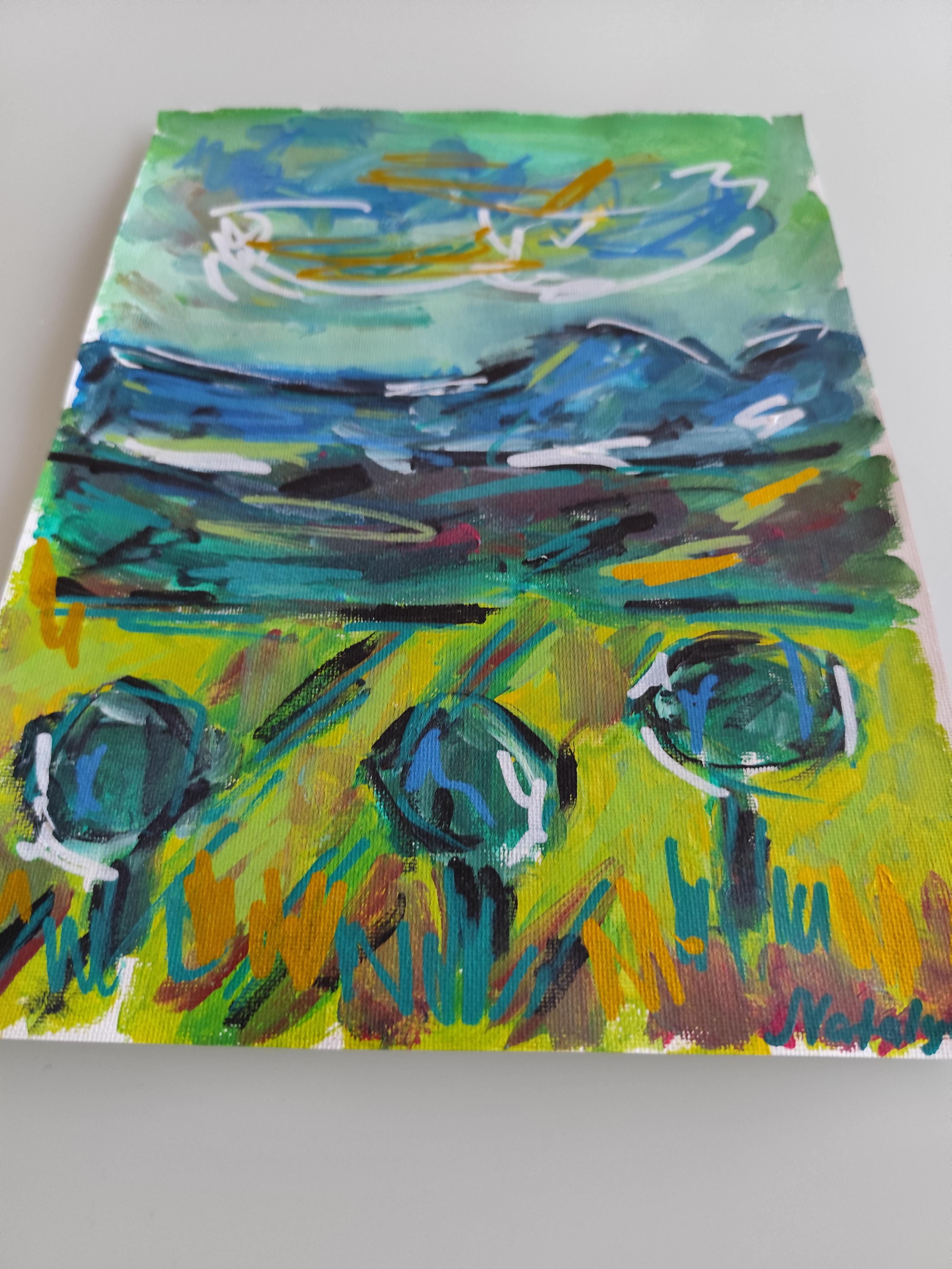 Contemporary abstract expressionist landscape painting 
