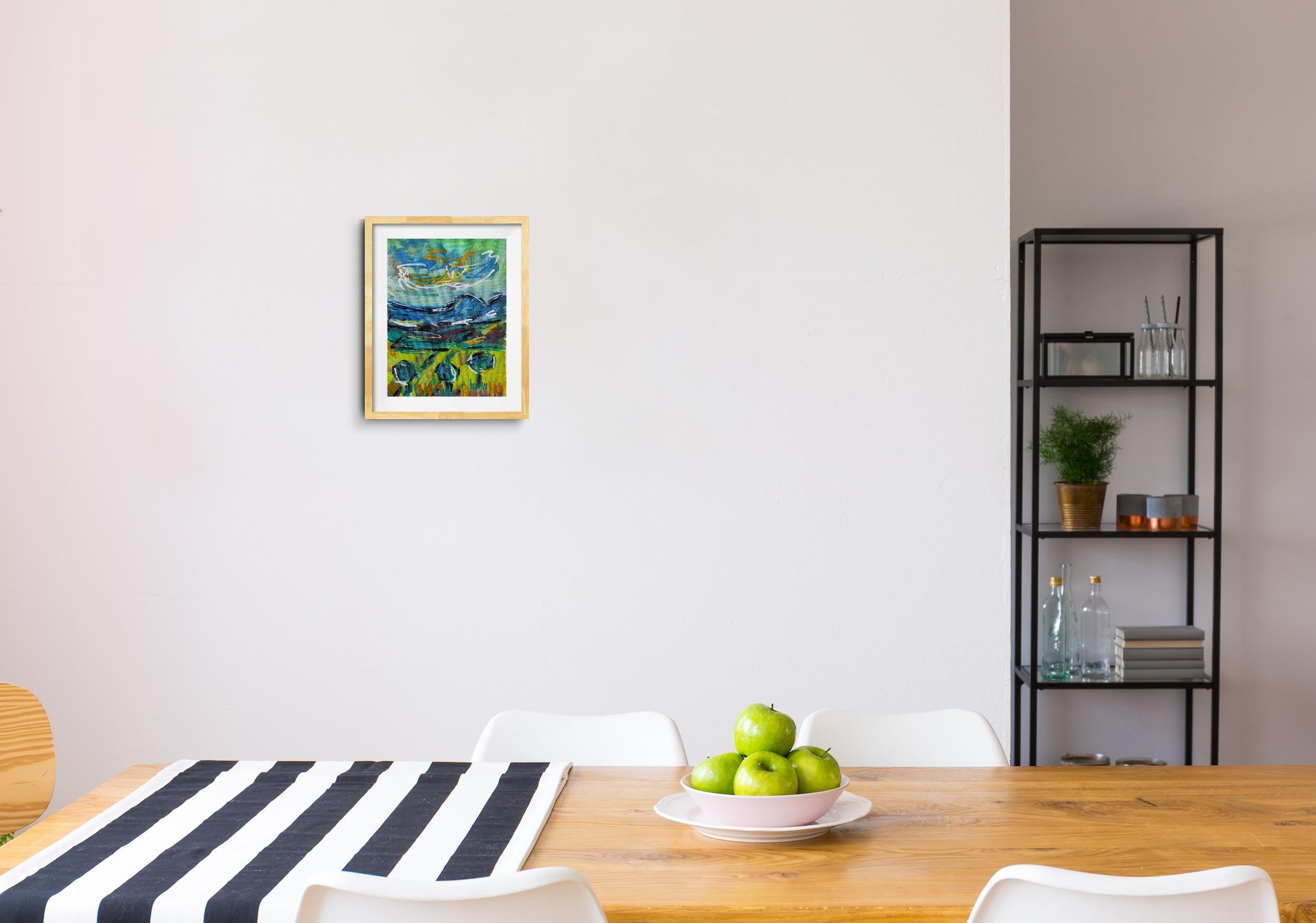 Contemporary abstract expressionist landscape painting 