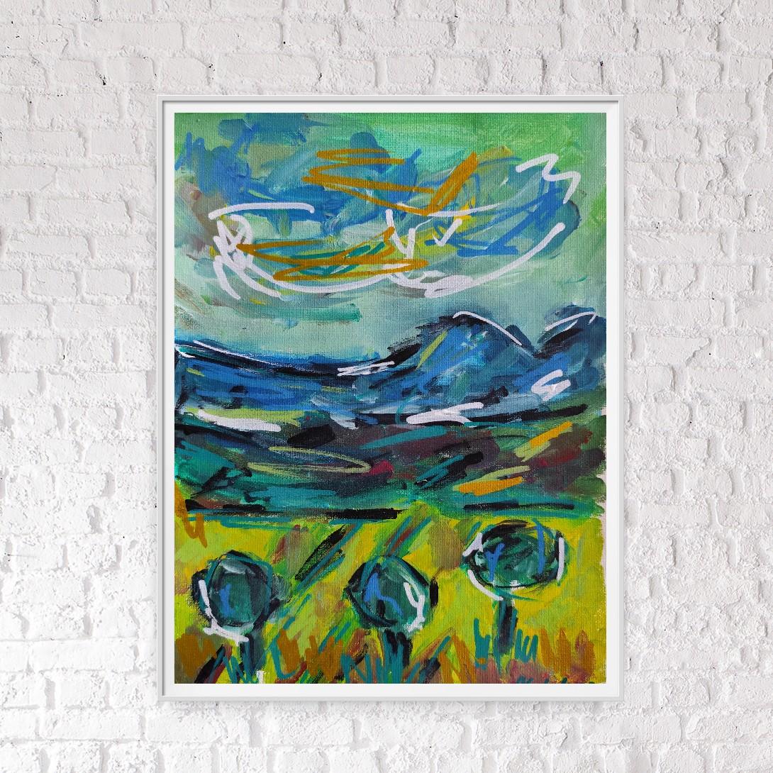 Contemporary abstract expressionist landscape painting 