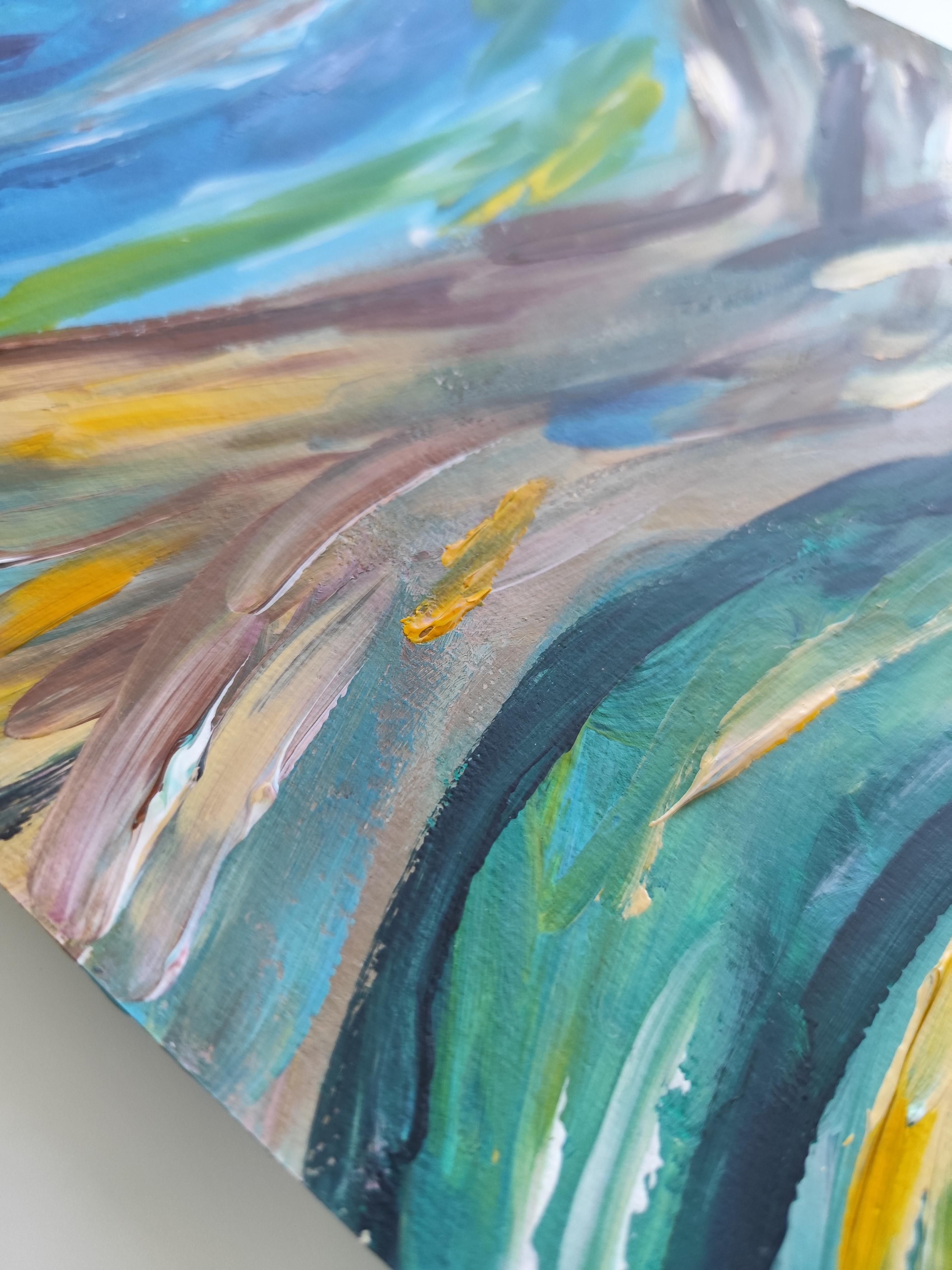 Zeitgenössisches abstraktes expressionistisches Natur-Acrylgemälde 