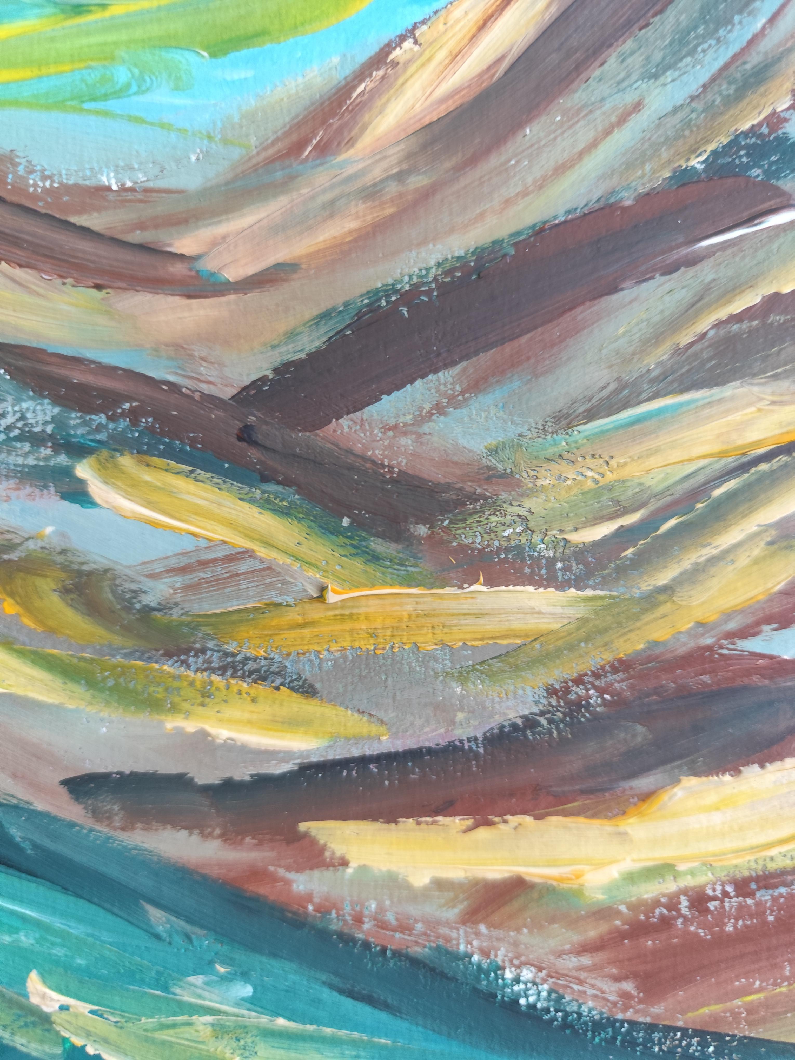 Zeitgenössisches abstraktes expressionistisches Natur-Acrylgemälde 