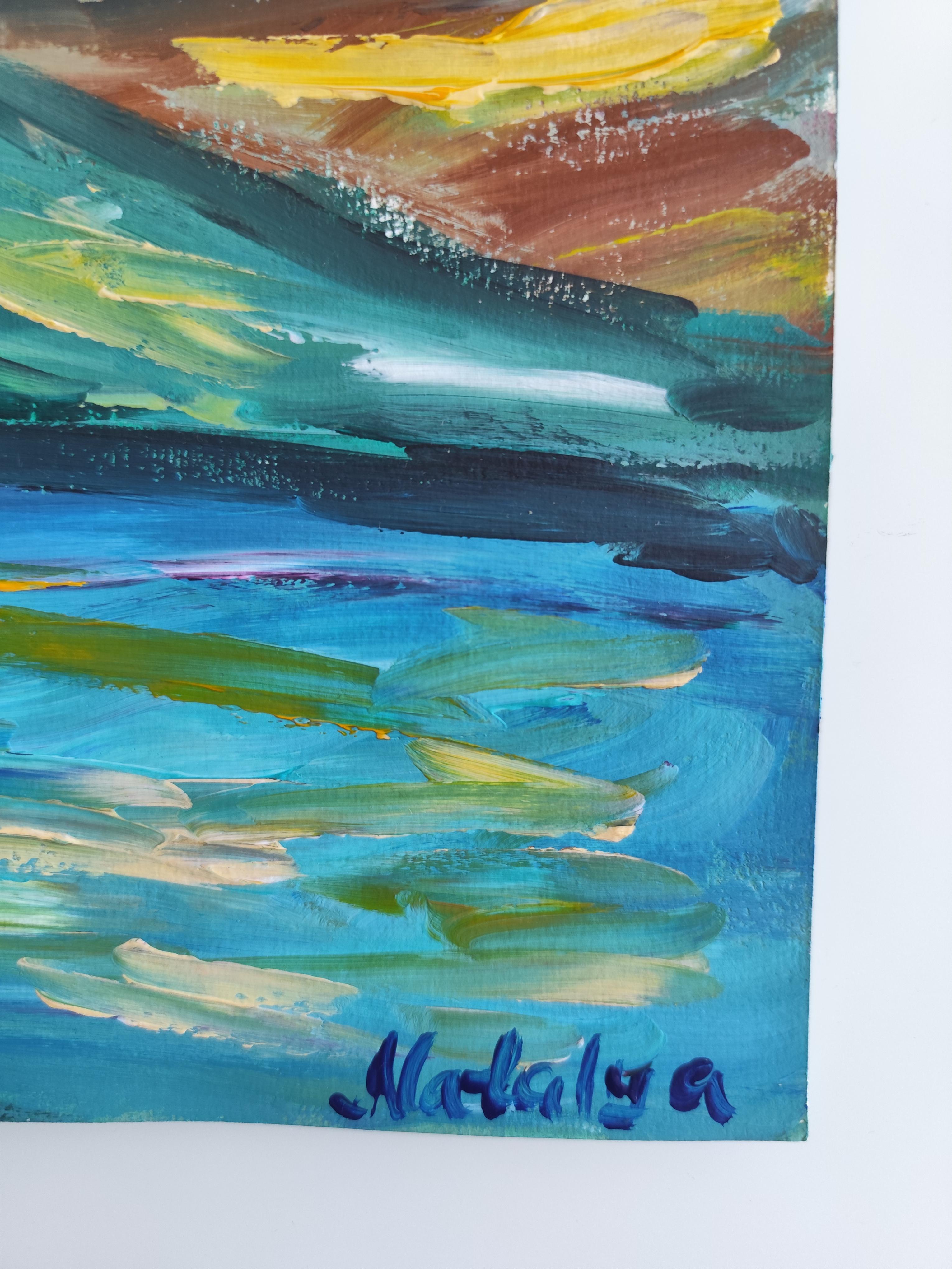 Zeitgenössisches abstraktes expressionistisches Natur-Acrylgemälde 