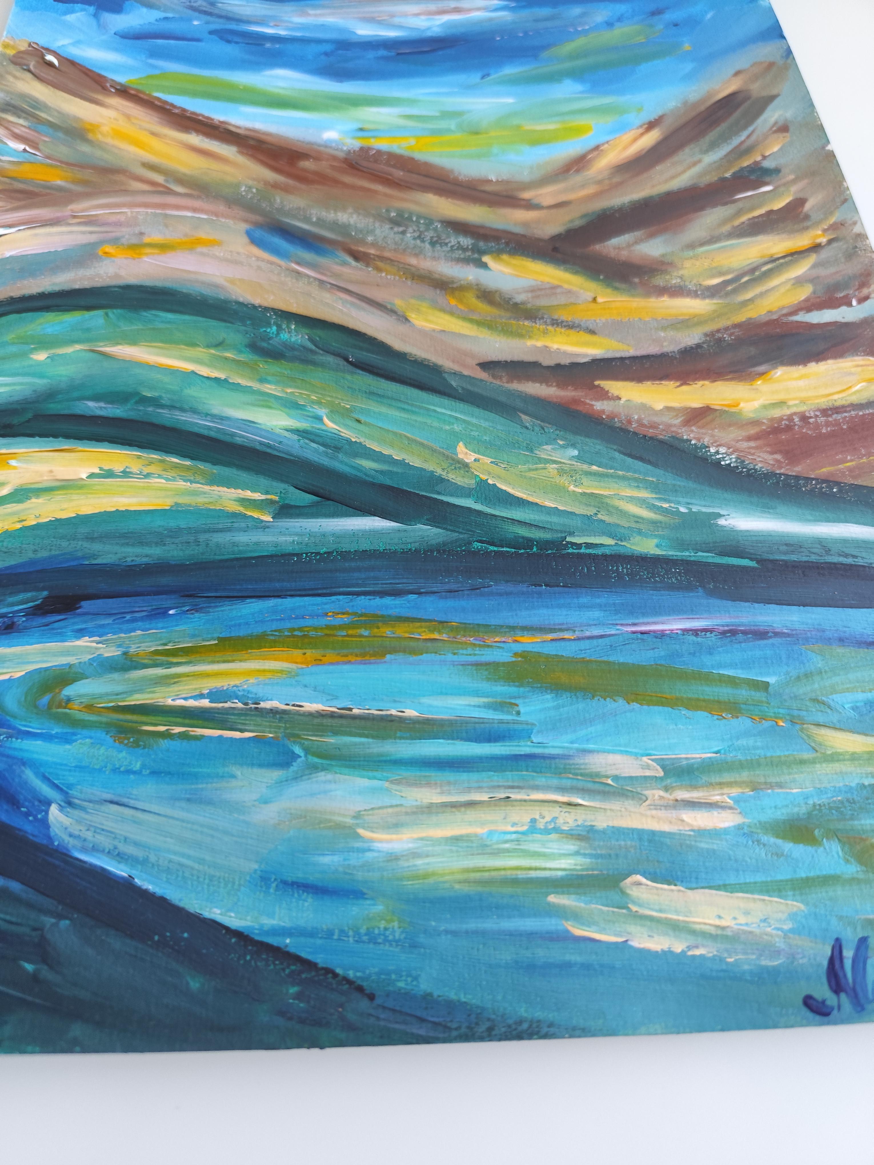 Zeitgenössisches abstraktes expressionistisches Natur-Acrylgemälde 