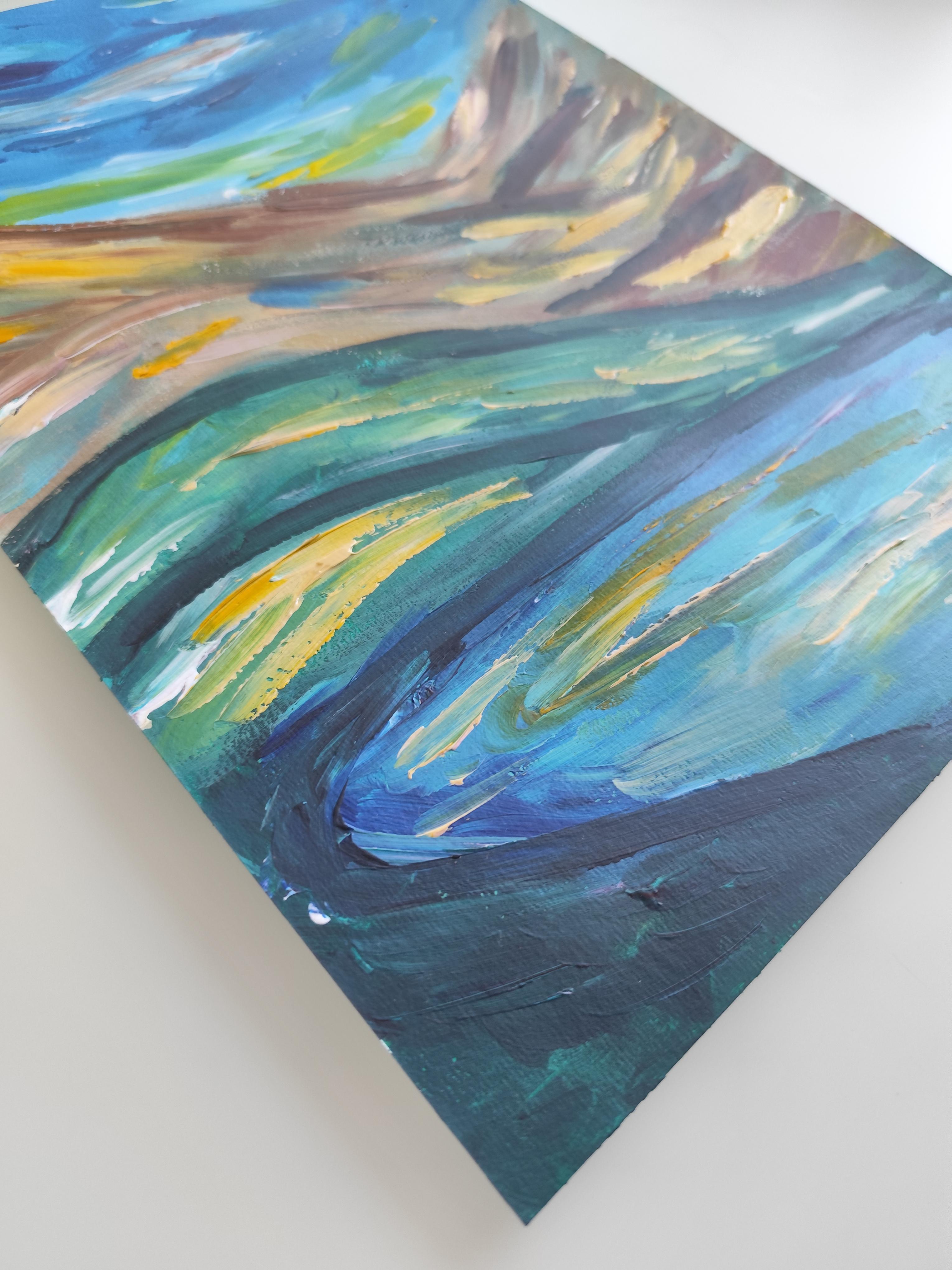 Zeitgenössisches abstraktes expressionistisches Natur-Acrylgemälde 