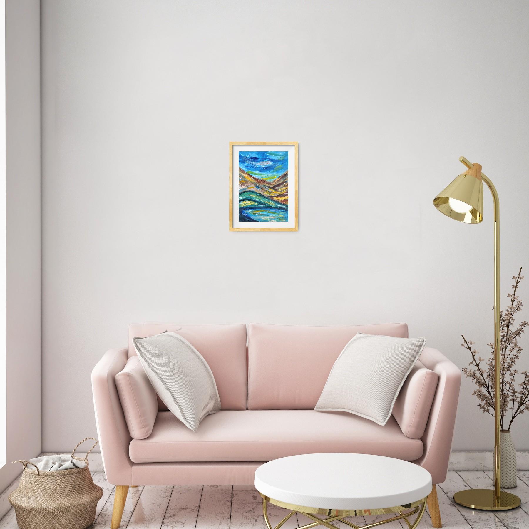 Zeitgenössisches abstraktes expressionistisches Natur-Acrylgemälde 