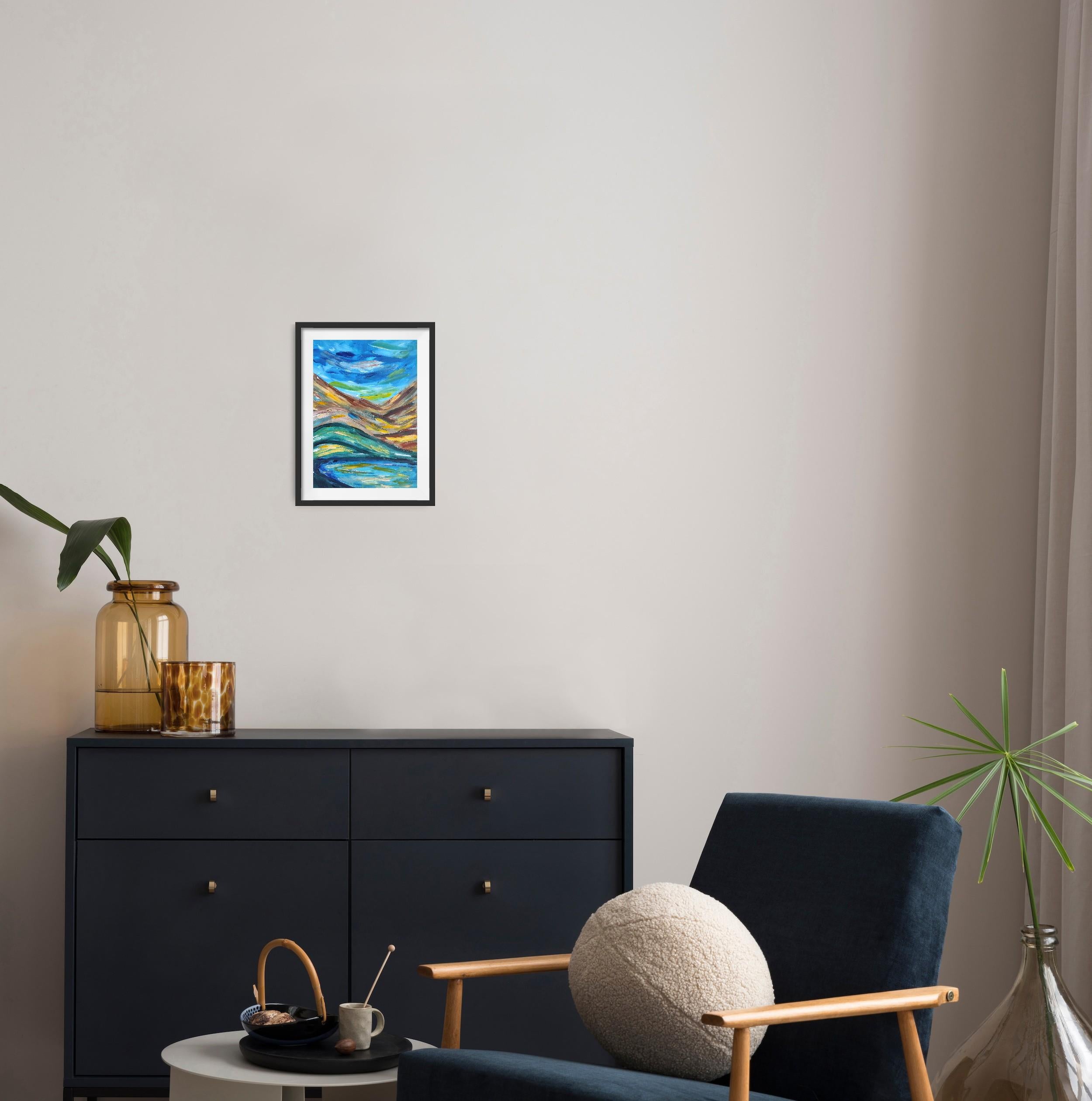 Zeitgenössisches abstraktes expressionistisches Natur-Acrylgemälde 