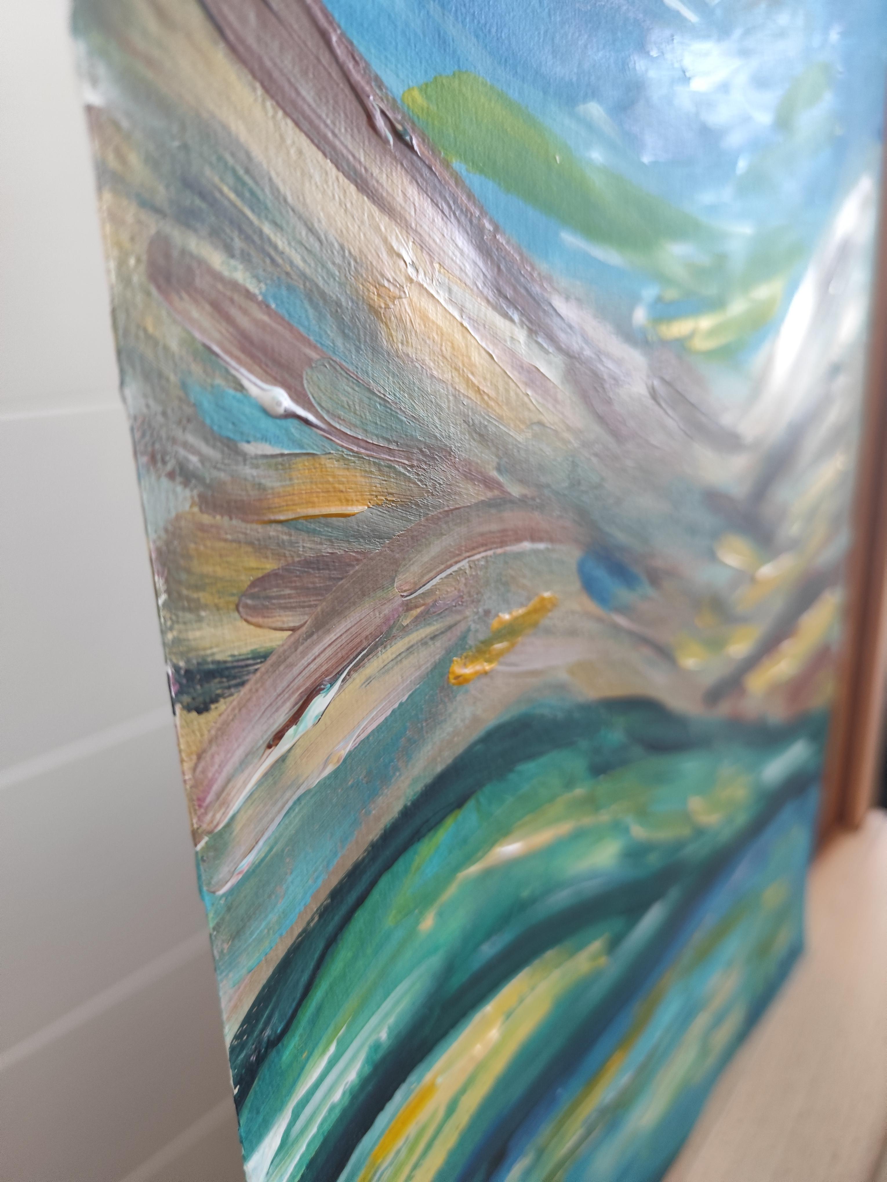 Zeitgenössisches abstraktes expressionistisches Natur-Acrylgemälde 