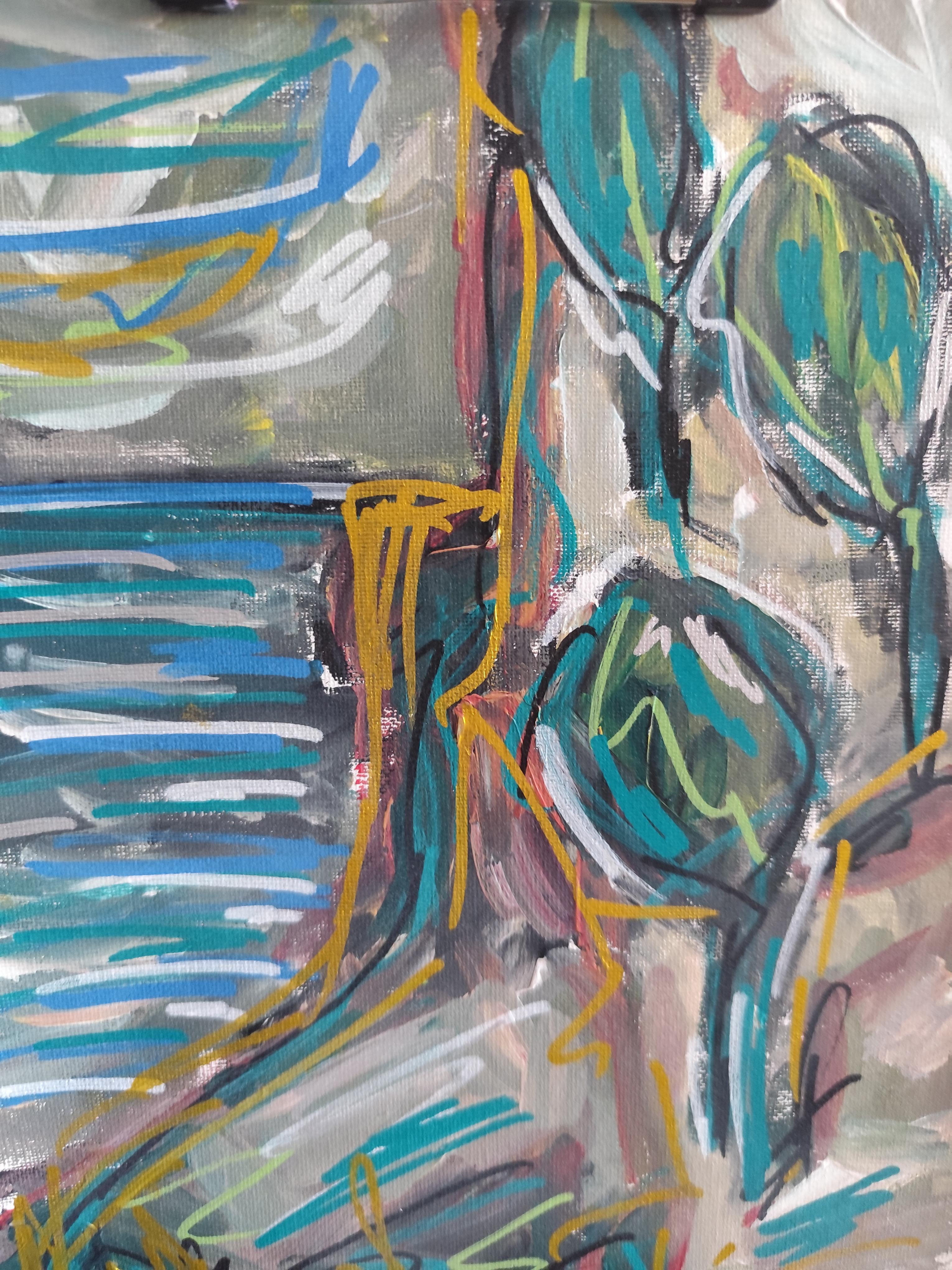 Zeitgenössisches abstraktes expressionistisches Nature Landschaftsgemälde 