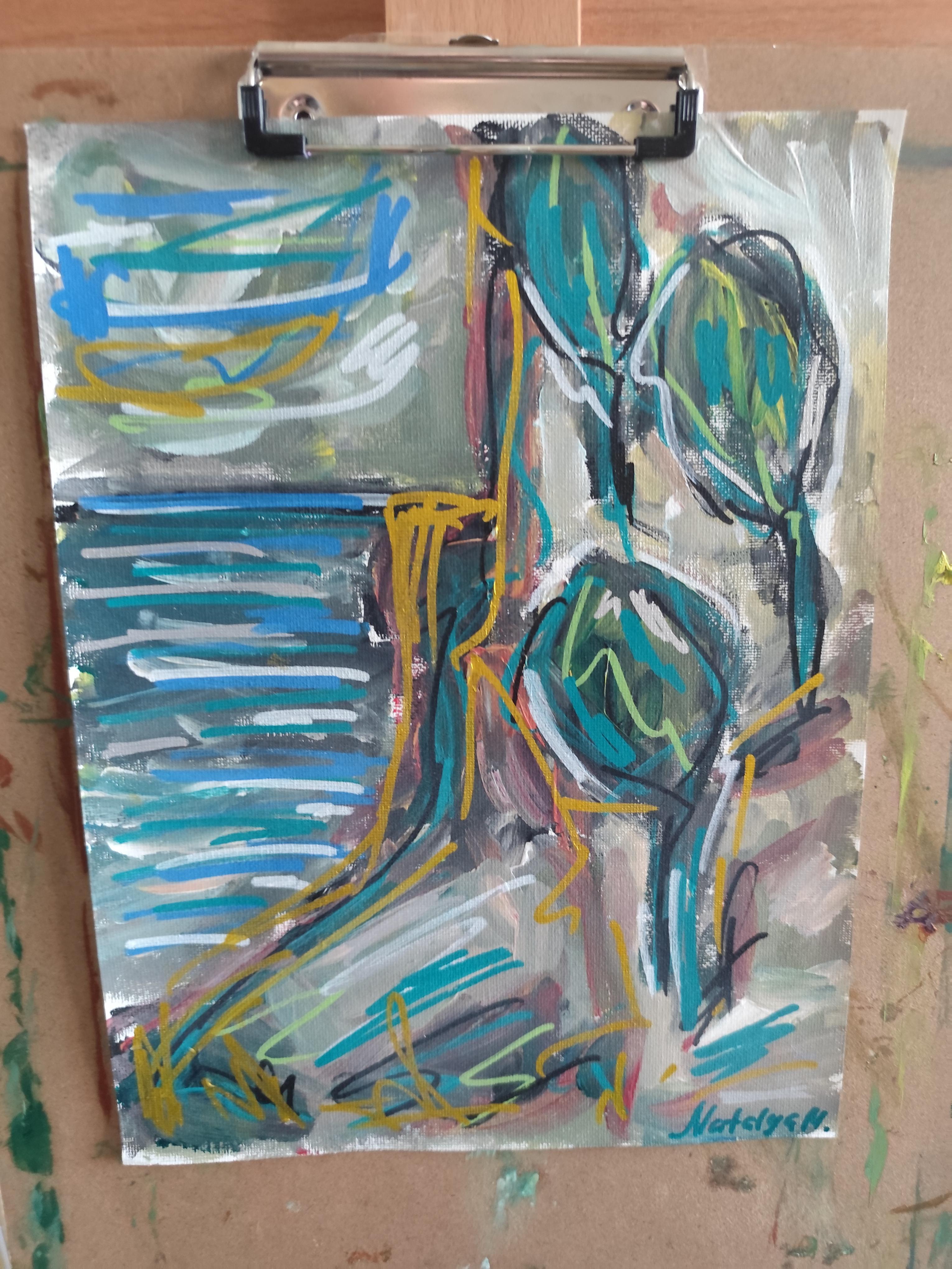 Zeitgenössisches abstraktes expressionistisches Nature Landschaftsgemälde 