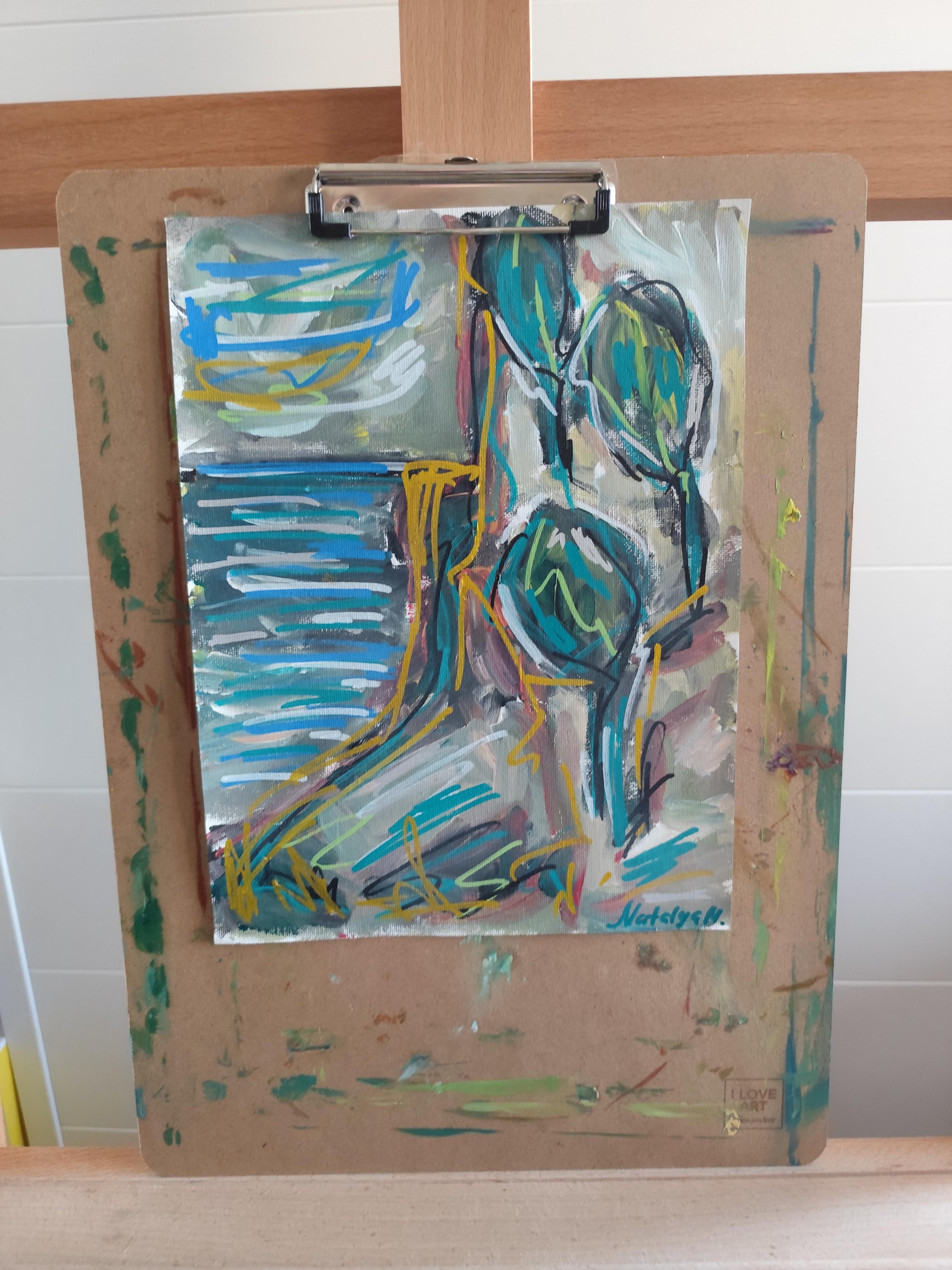 Zeitgenössisches abstraktes expressionistisches Nature Landschaftsgemälde 