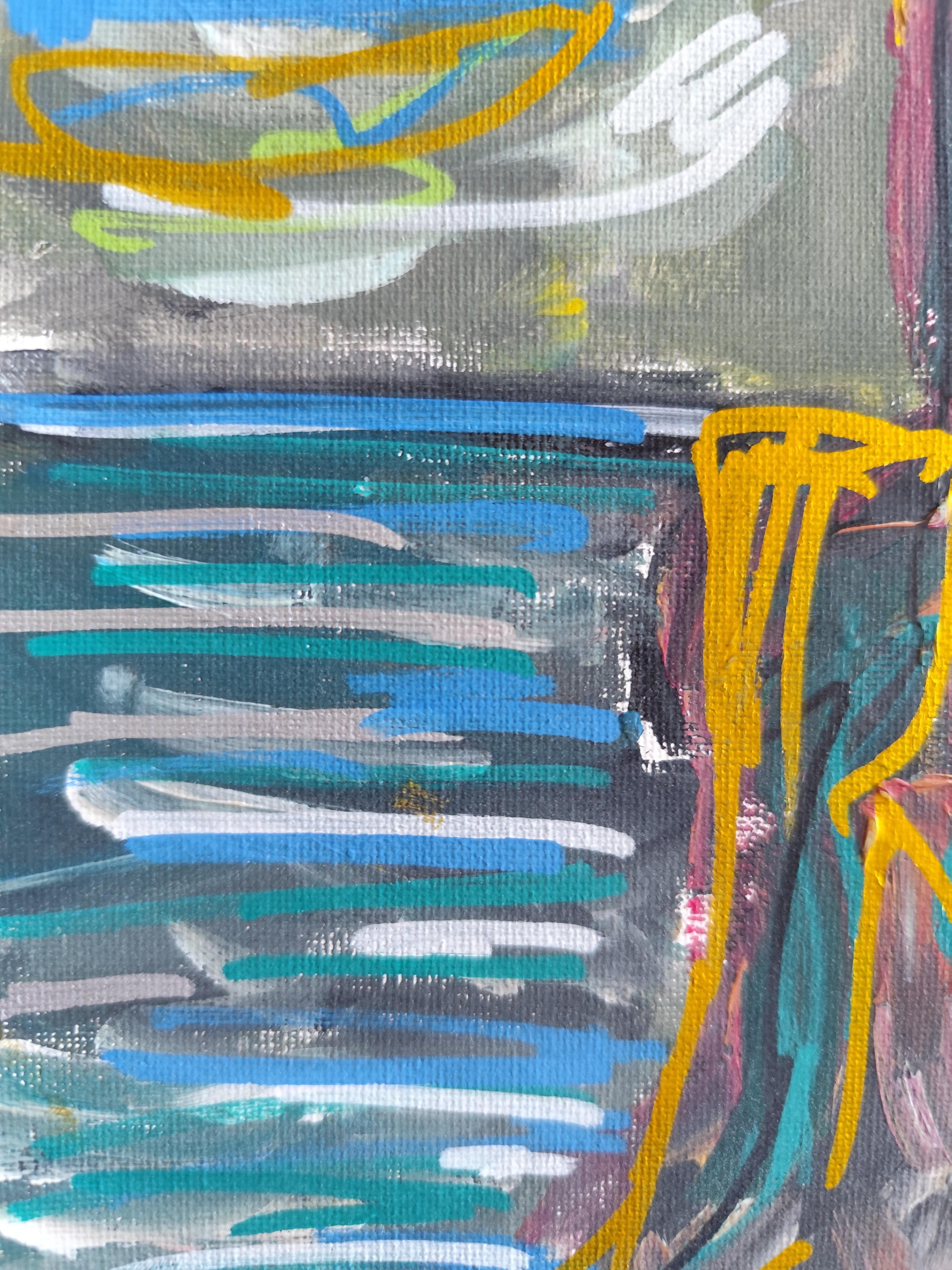 Zeitgenössisches abstraktes expressionistisches Nature Landschaftsgemälde 