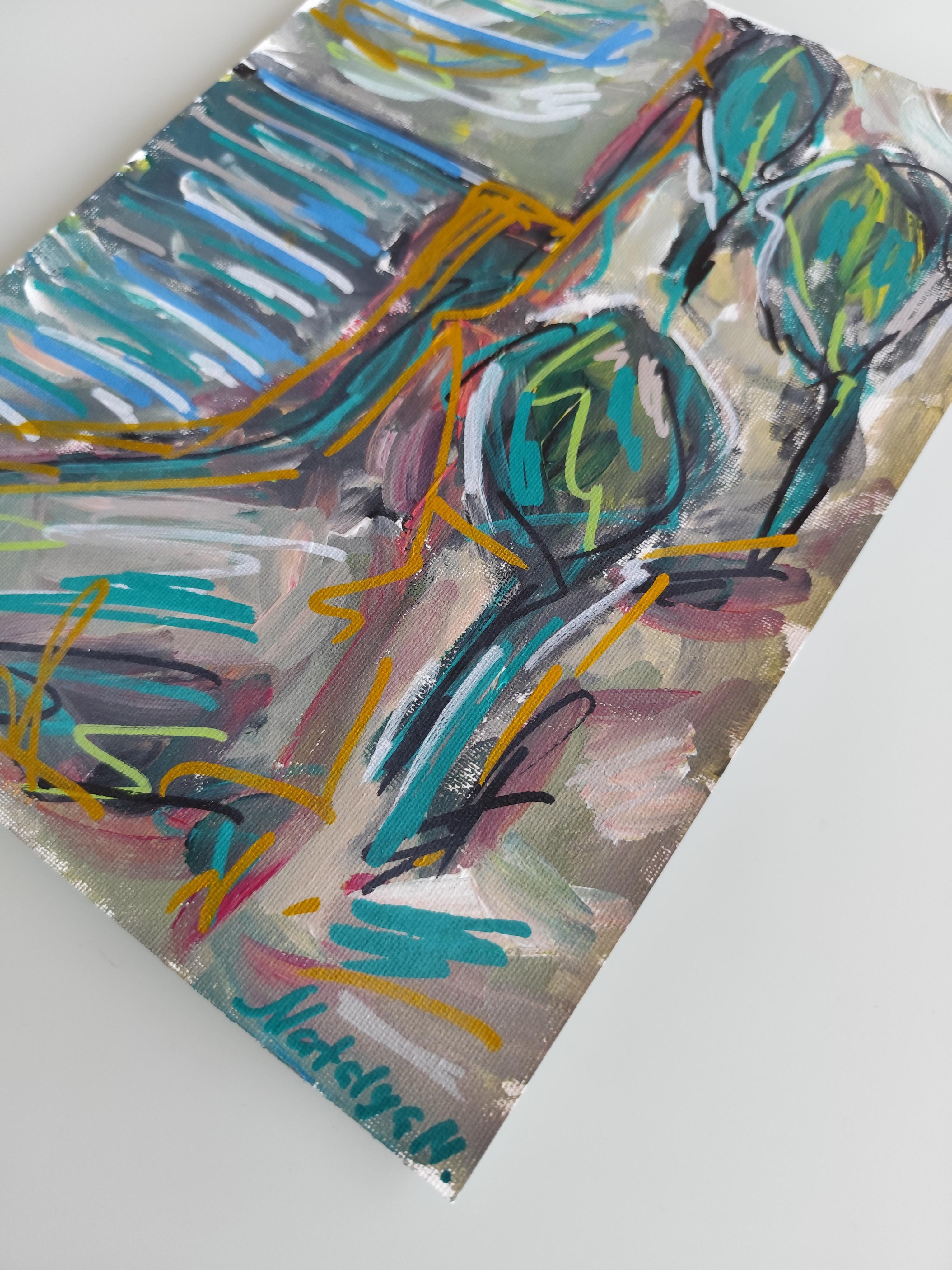 Zeitgenössisches abstraktes expressionistisches Nature Landschaftsgemälde 