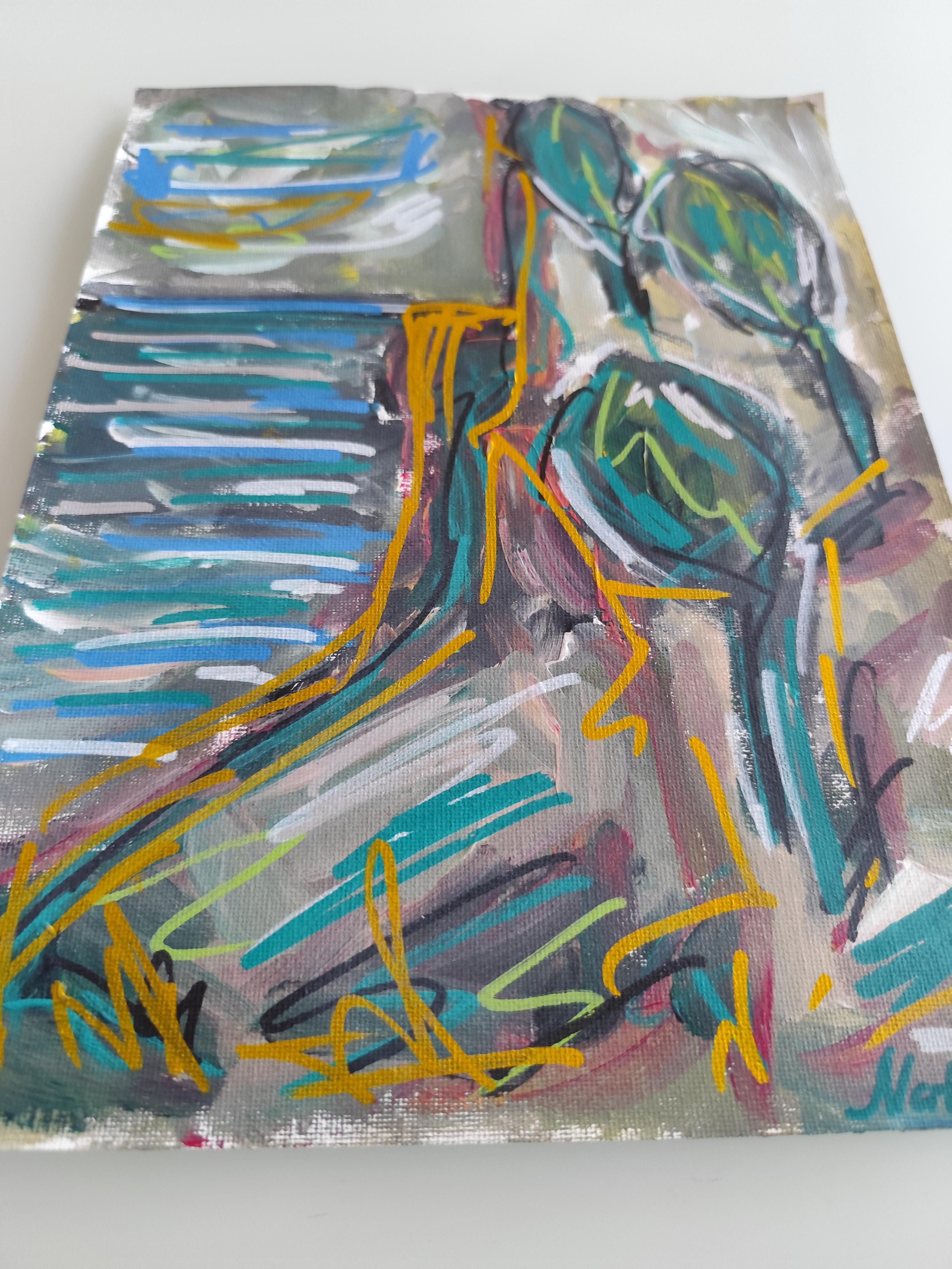 Zeitgenössisches abstraktes expressionistisches Nature Landschaftsgemälde 