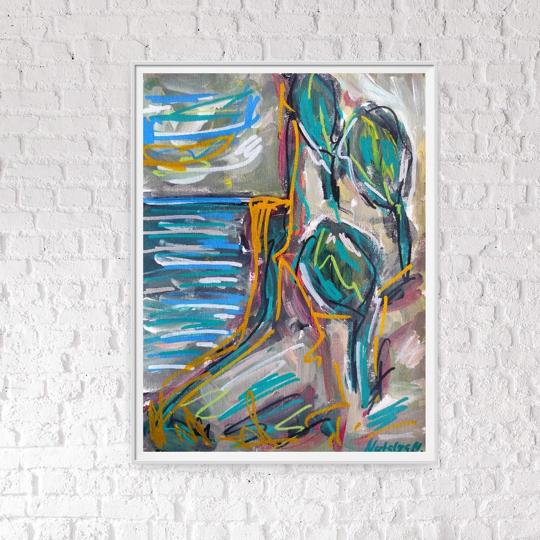 Zeitgenössisches abstraktes expressionistisches Nature Landschaftsgemälde 