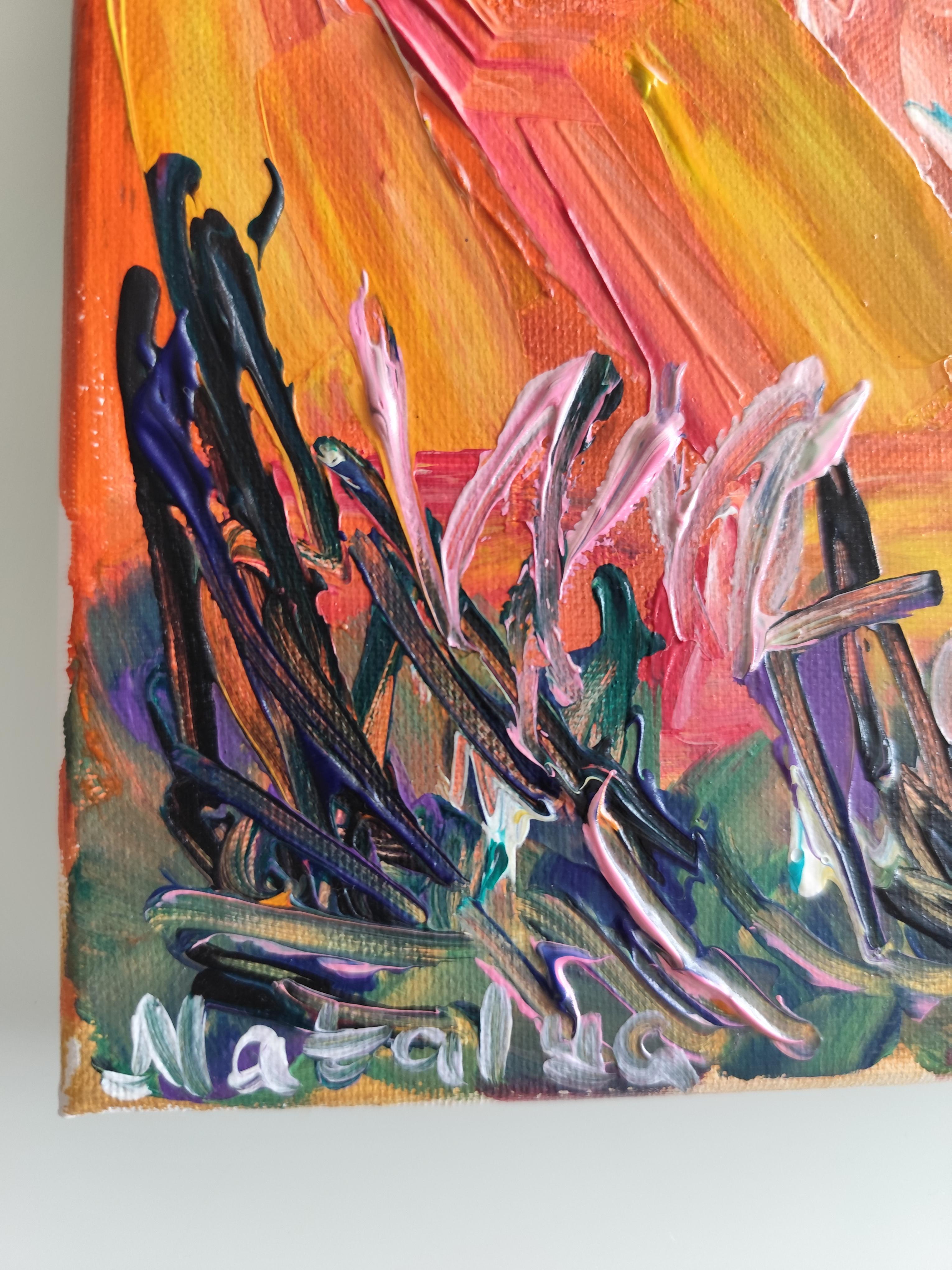 Expresionismo abstracto contemporáneo naturaleza sobre lienzo 