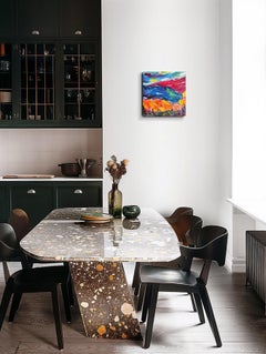 Expresionismo abstracto contemporáneo naturaleza sobre lienzo "Bajo el cielo de verano"