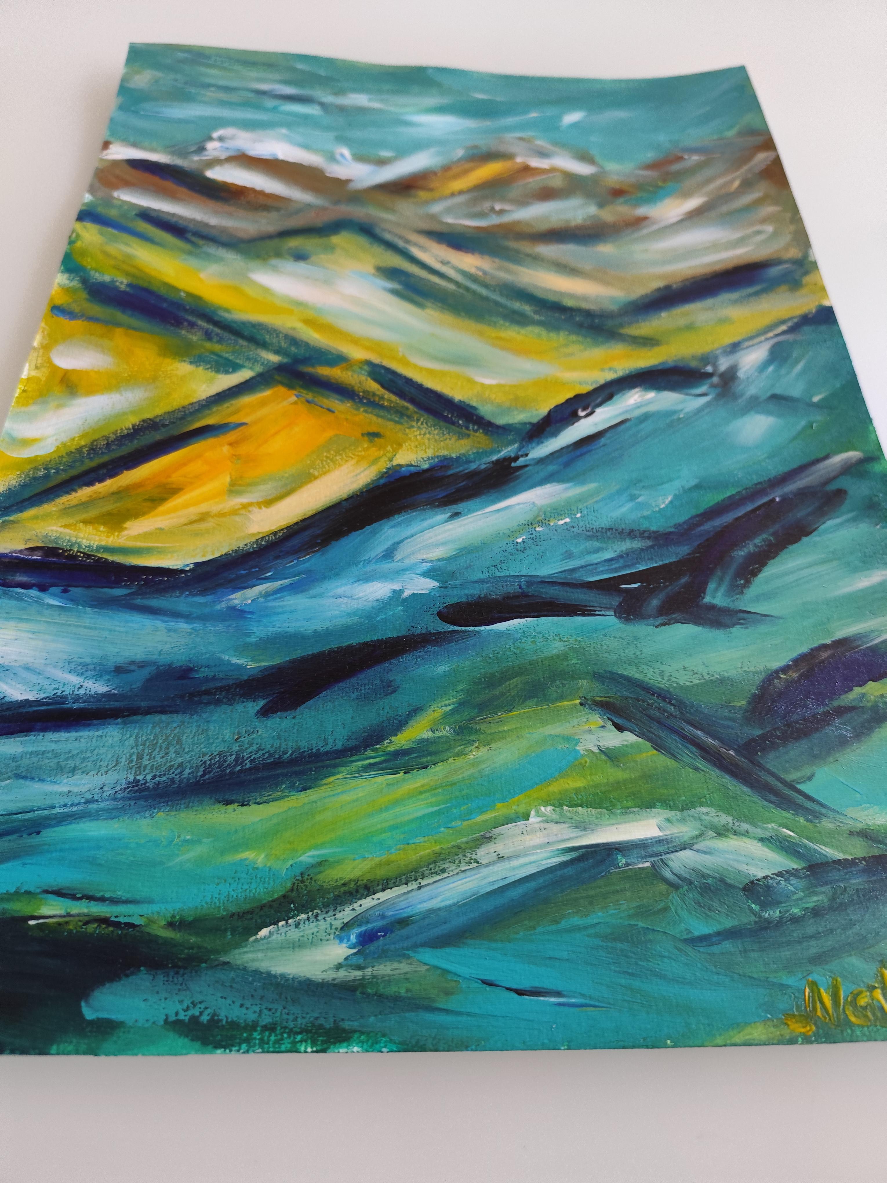 Zeitgenössisches abstraktes expressionistisches Naturgemälde 