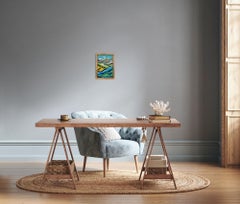 Pittura astratta espressionista contemporanea su carta "Mountains of Light".