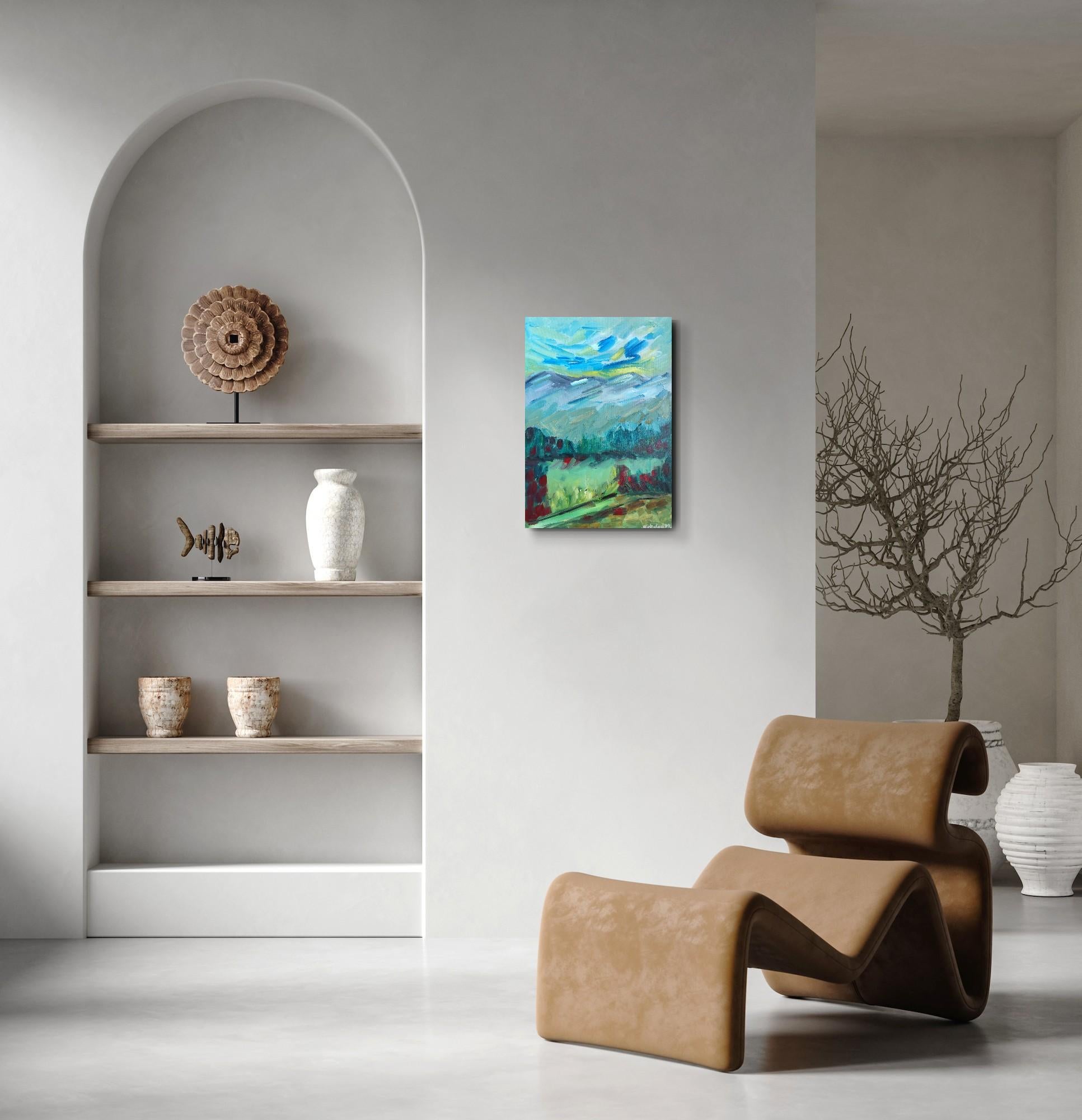 Contemporary abstract expressionist oil on canvas 