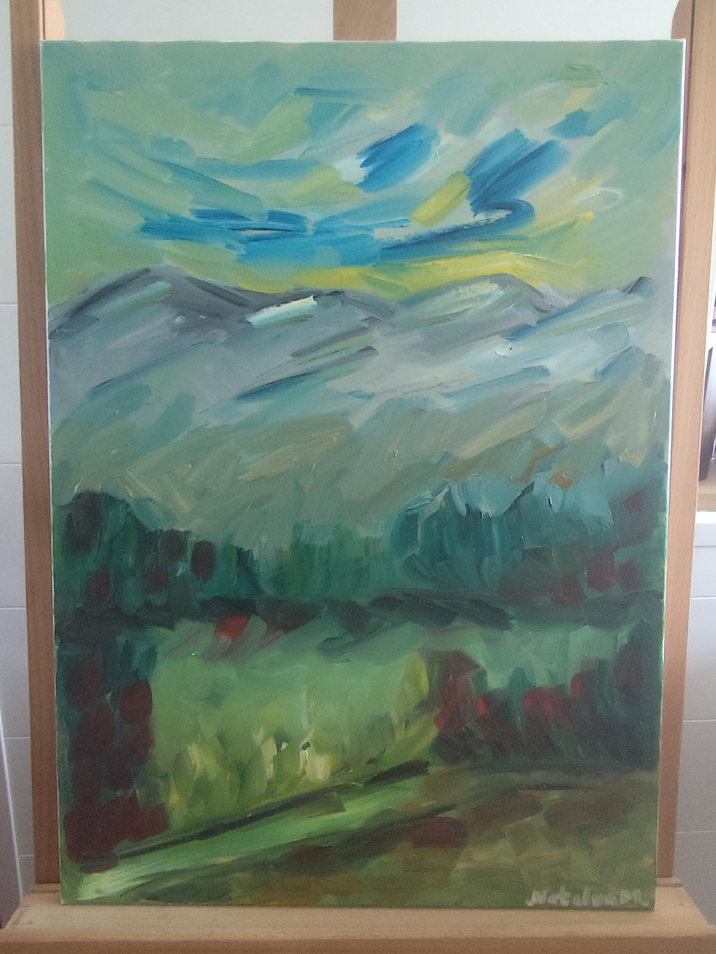Contemporary abstract expressionist oil on canvas 