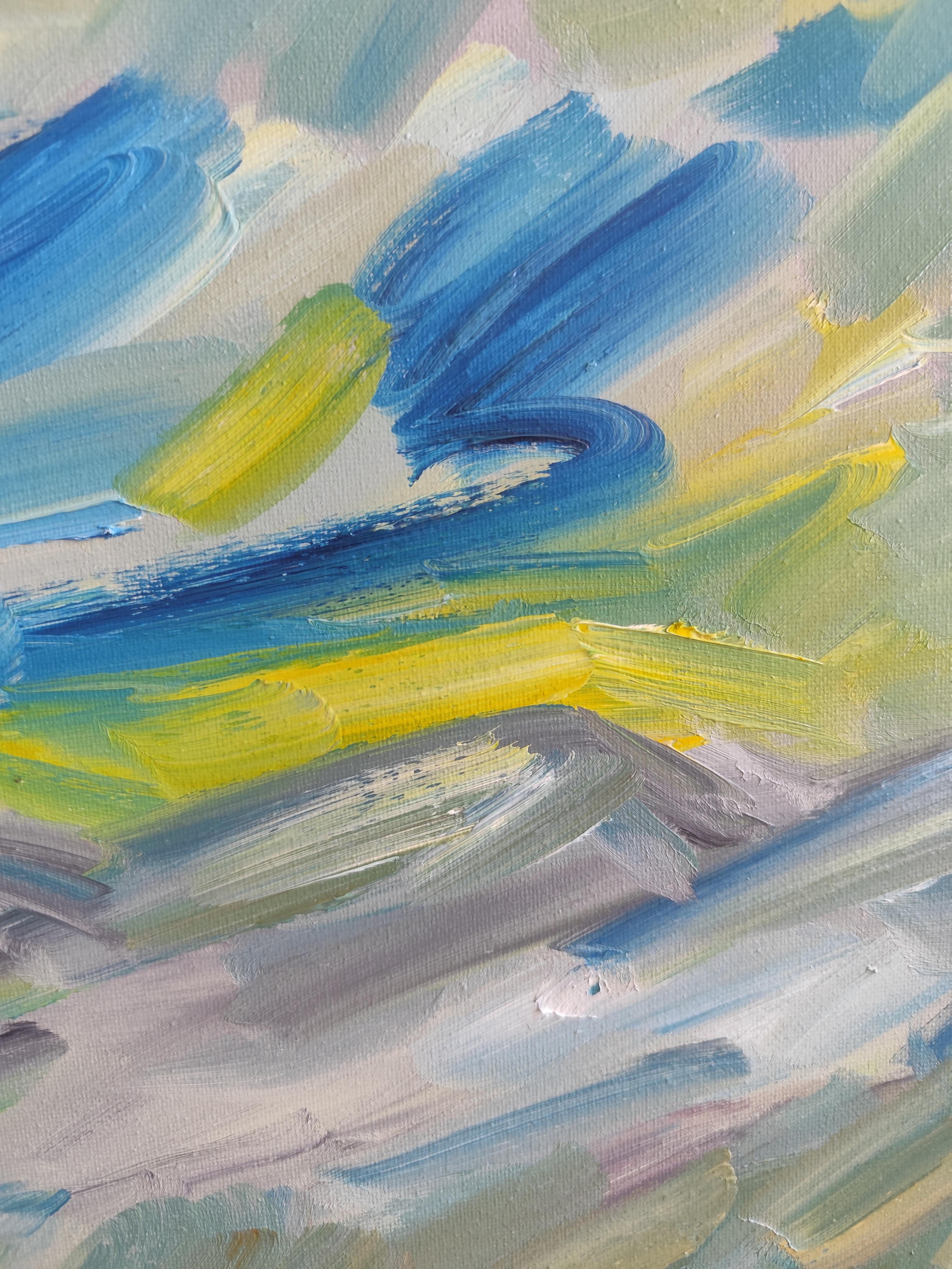 Contemporary abstract expressionist oil on canvas 