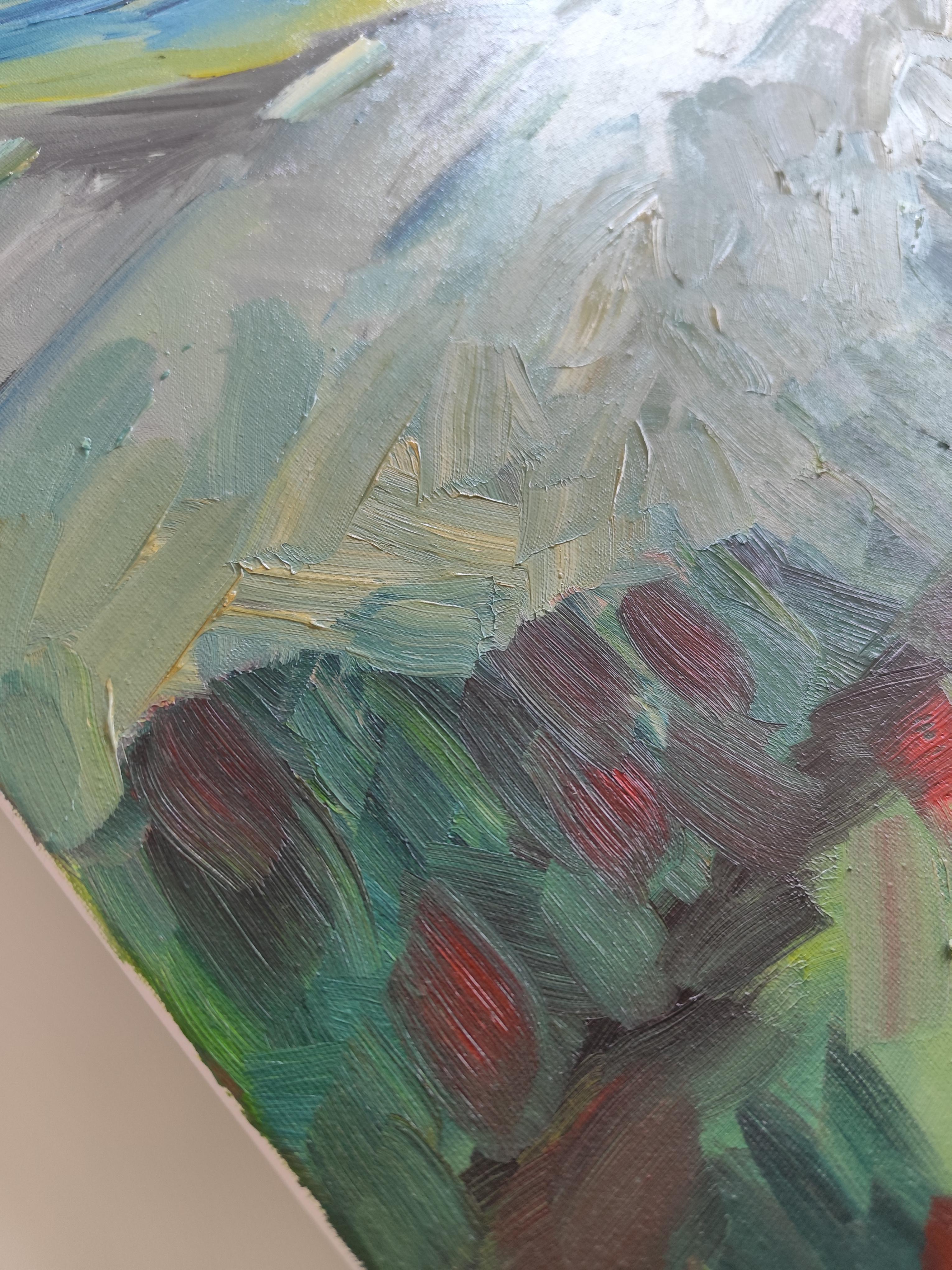 Contemporary abstract expressionist oil on canvas 