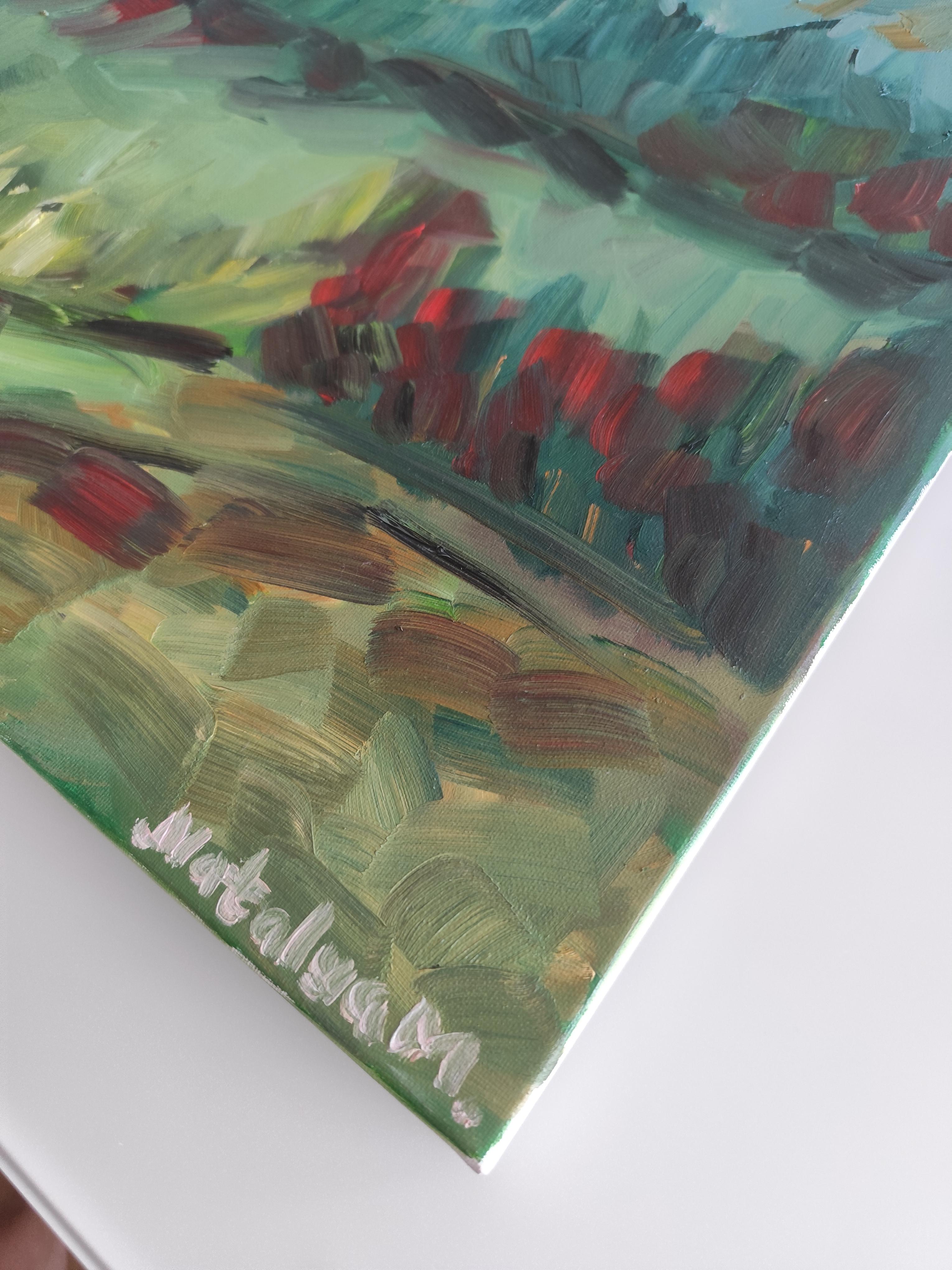 Contemporary abstract expressionist oil on canvas 