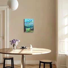 Contemporary abstract expressionist oil on canvas "Finding serenity in nature"