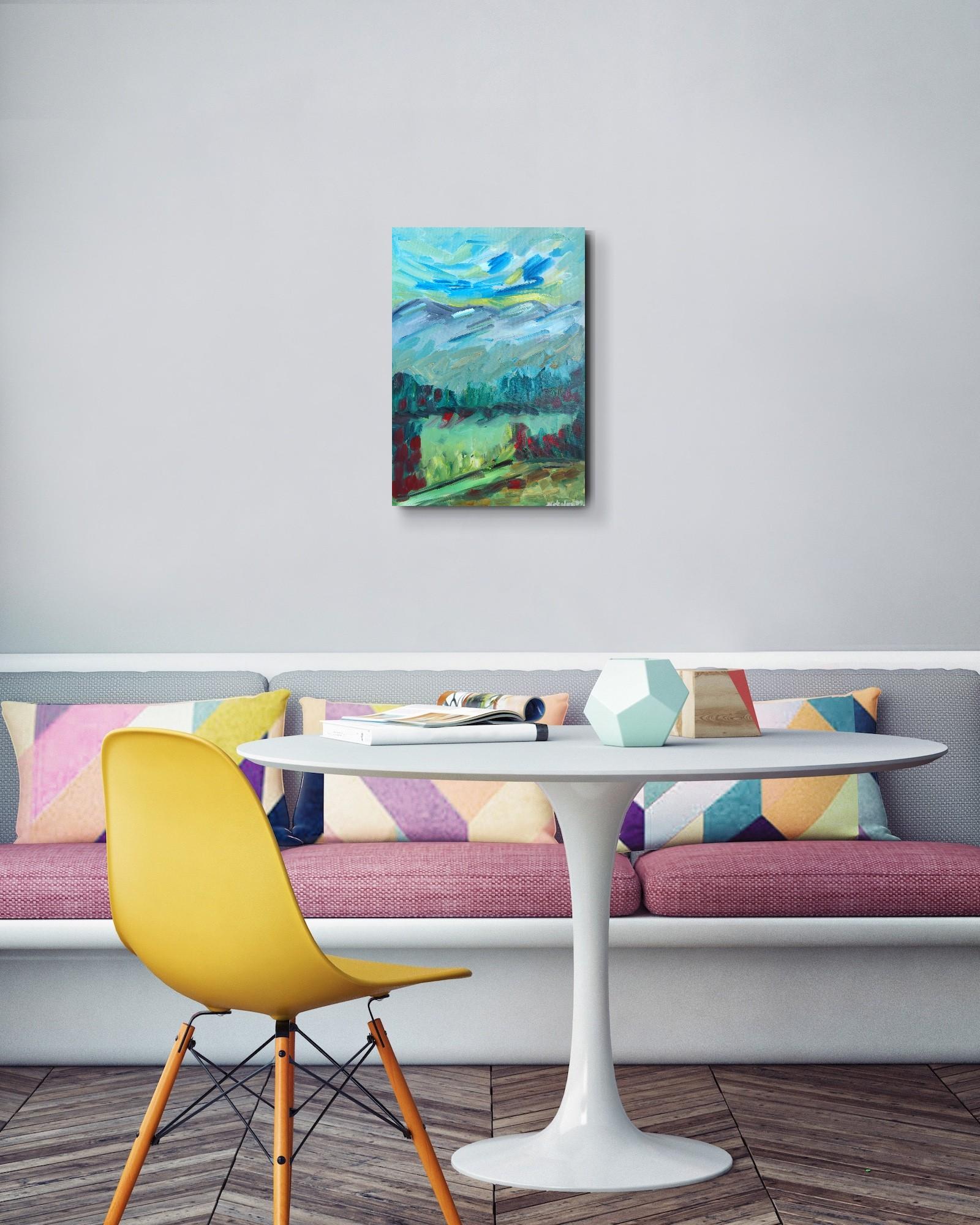 Contemporary abstract expressionist oil on canvas 