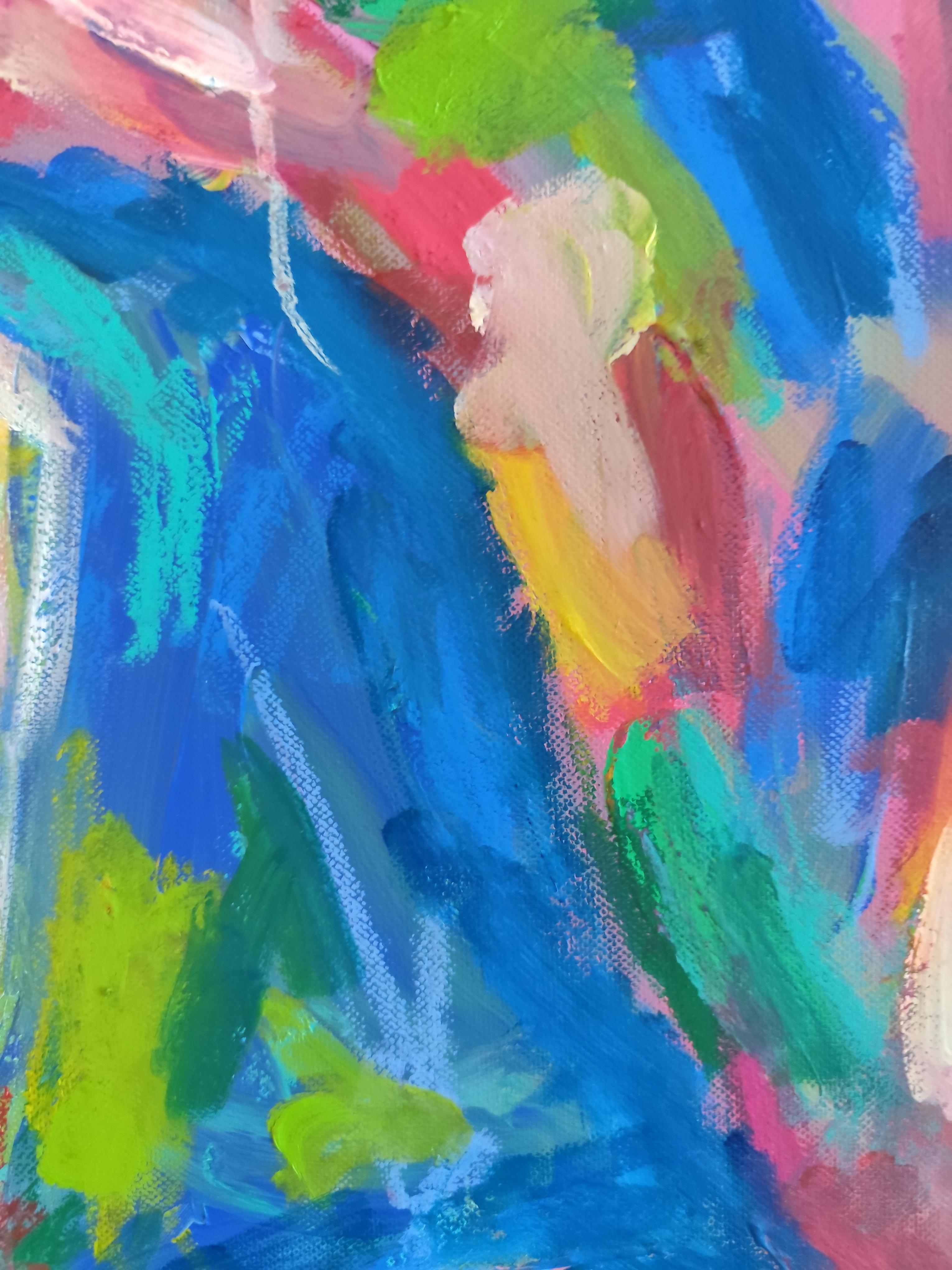 Peinture à l'huile expressionniste abstraite contemporaine de femme sur toile 