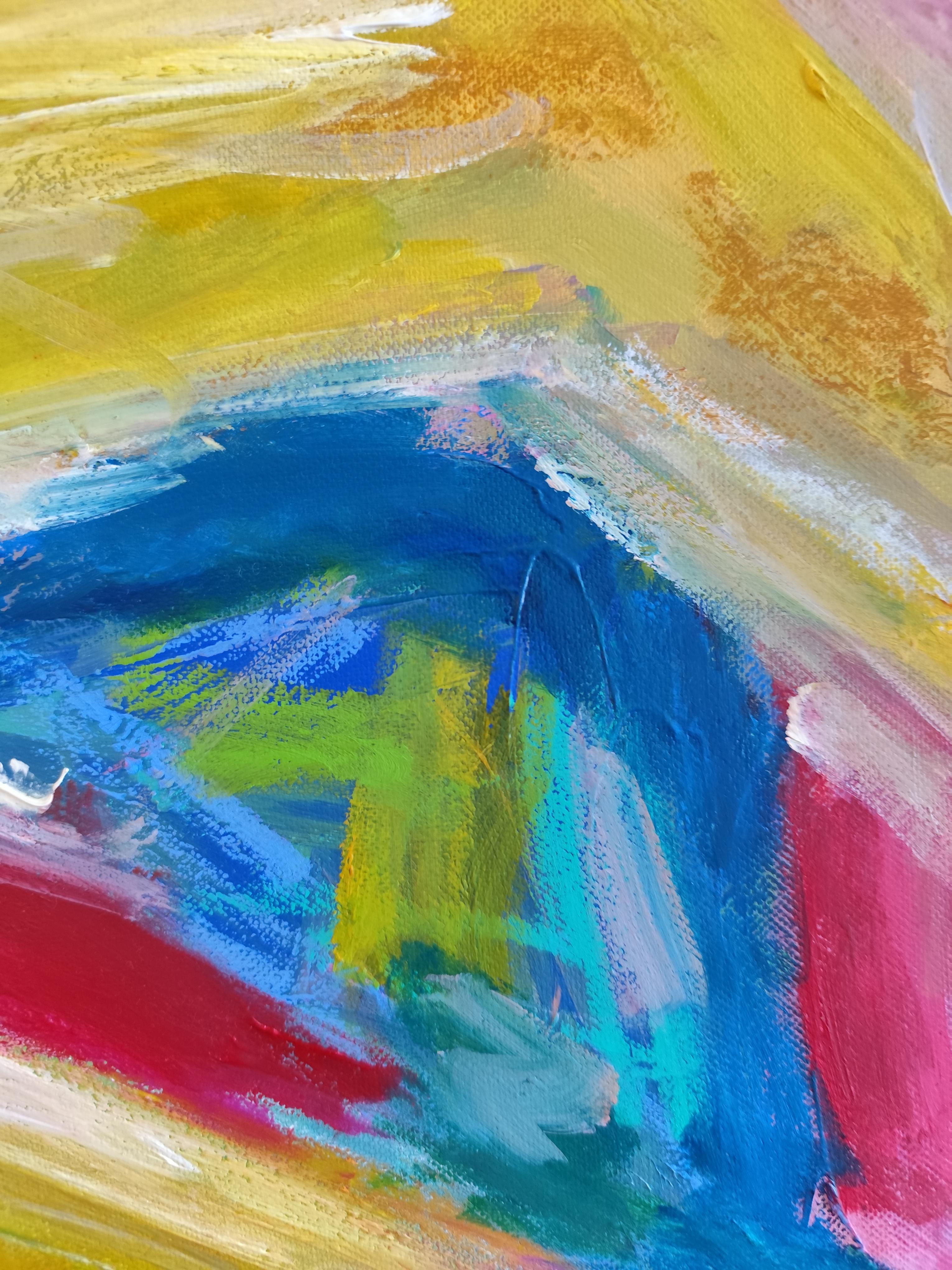 Peinture à l'huile expressionniste abstraite contemporaine de femme sur toile 