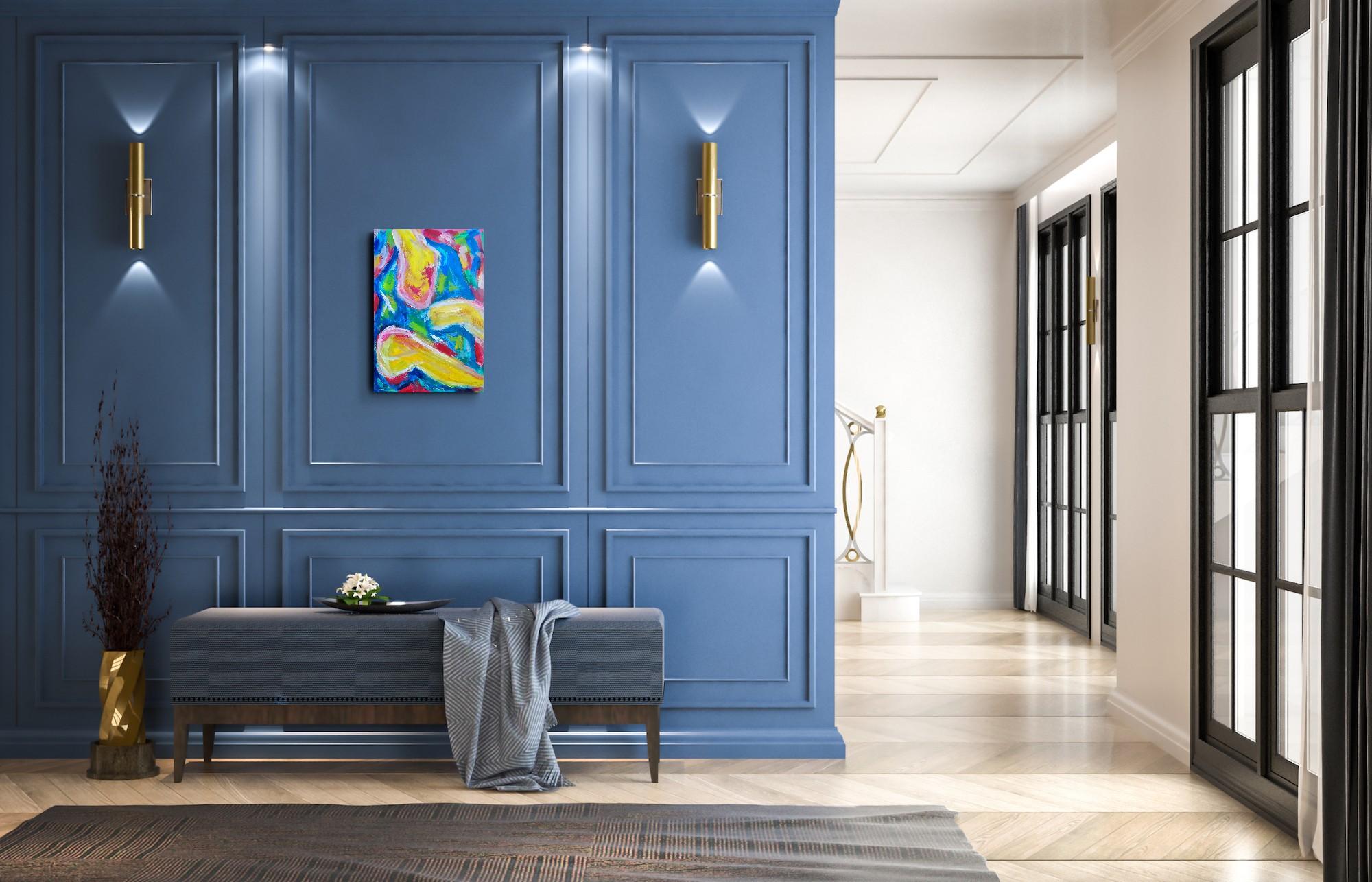 Peinture à l'huile expressionniste abstraite contemporaine de femme sur toile 