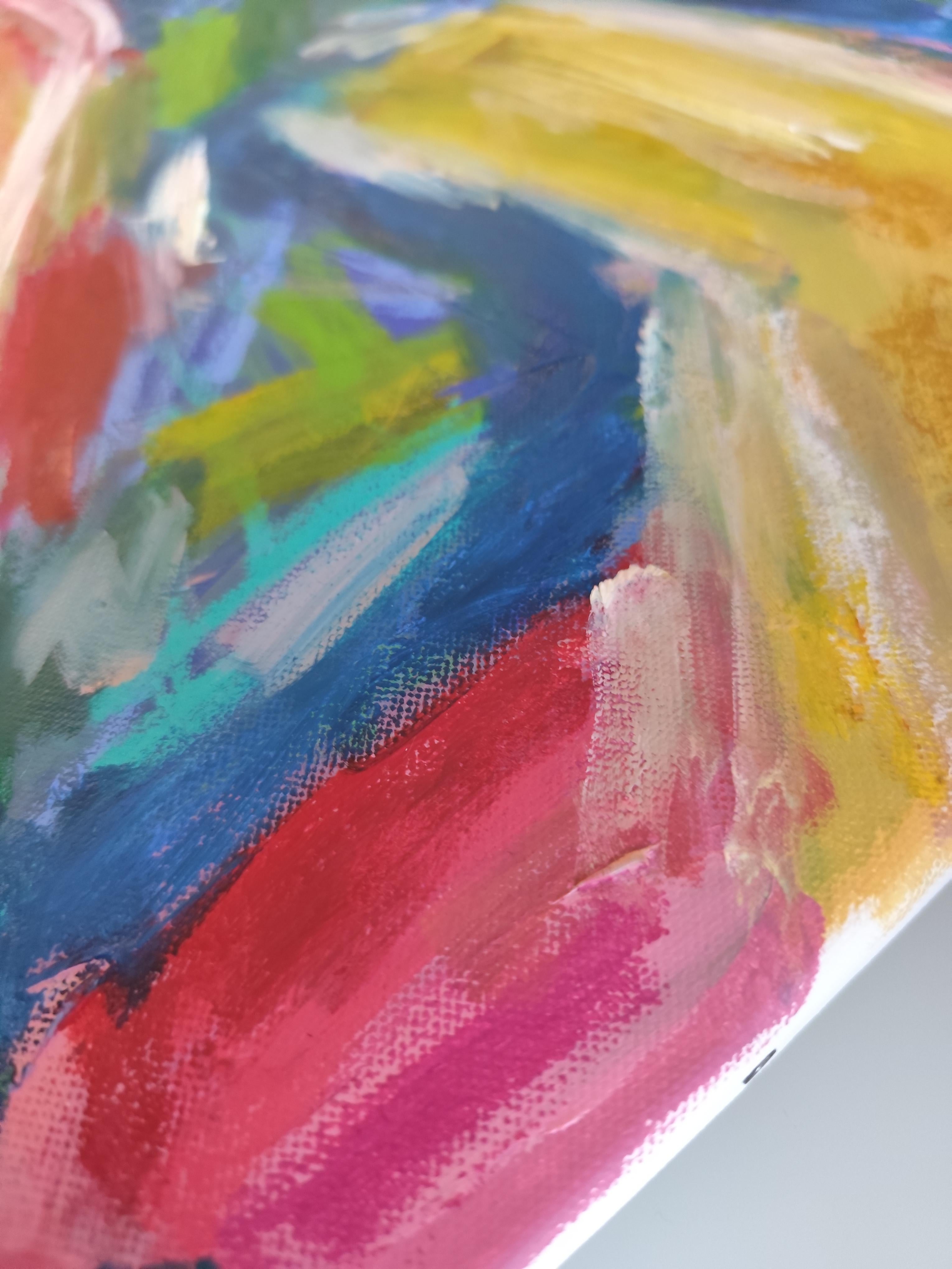 Peinture à l'huile expressionniste abstraite contemporaine de femme sur toile 
