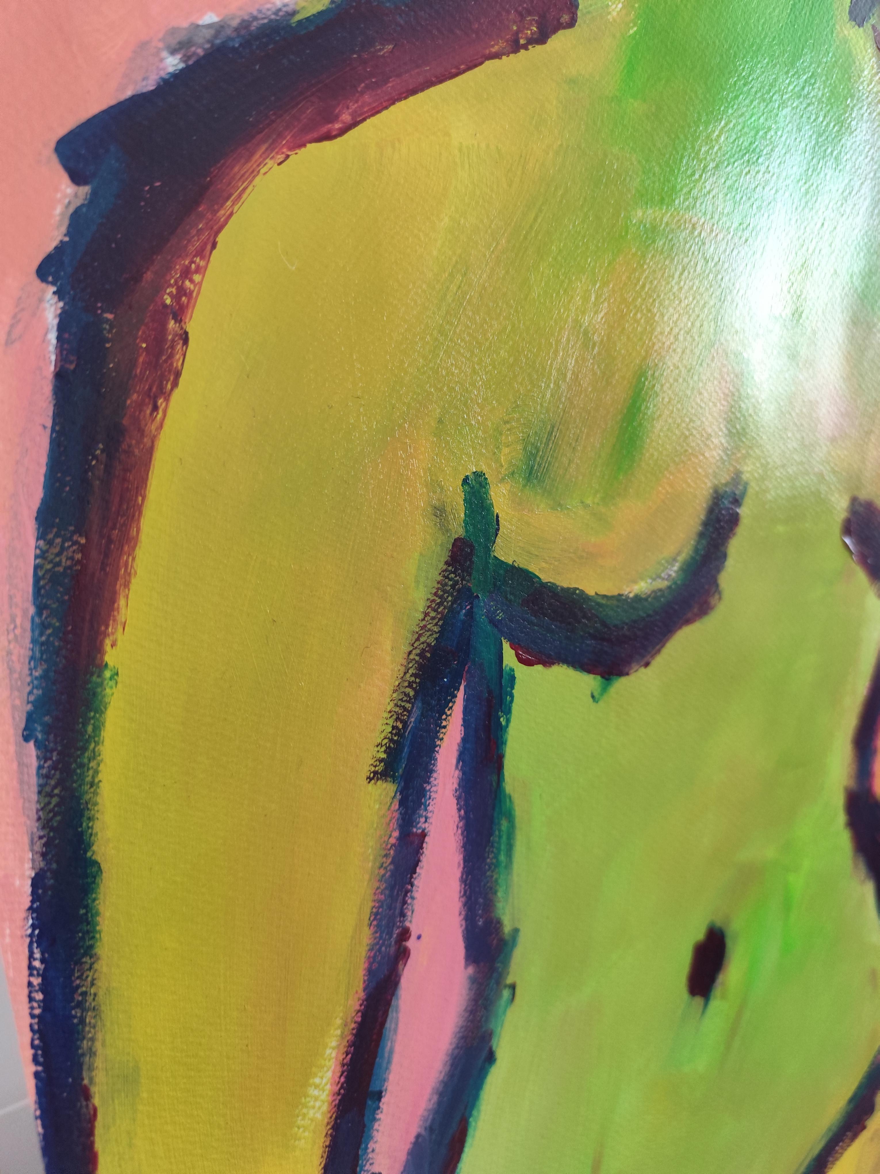 Contemporary abstract expressionist painting of a woman 