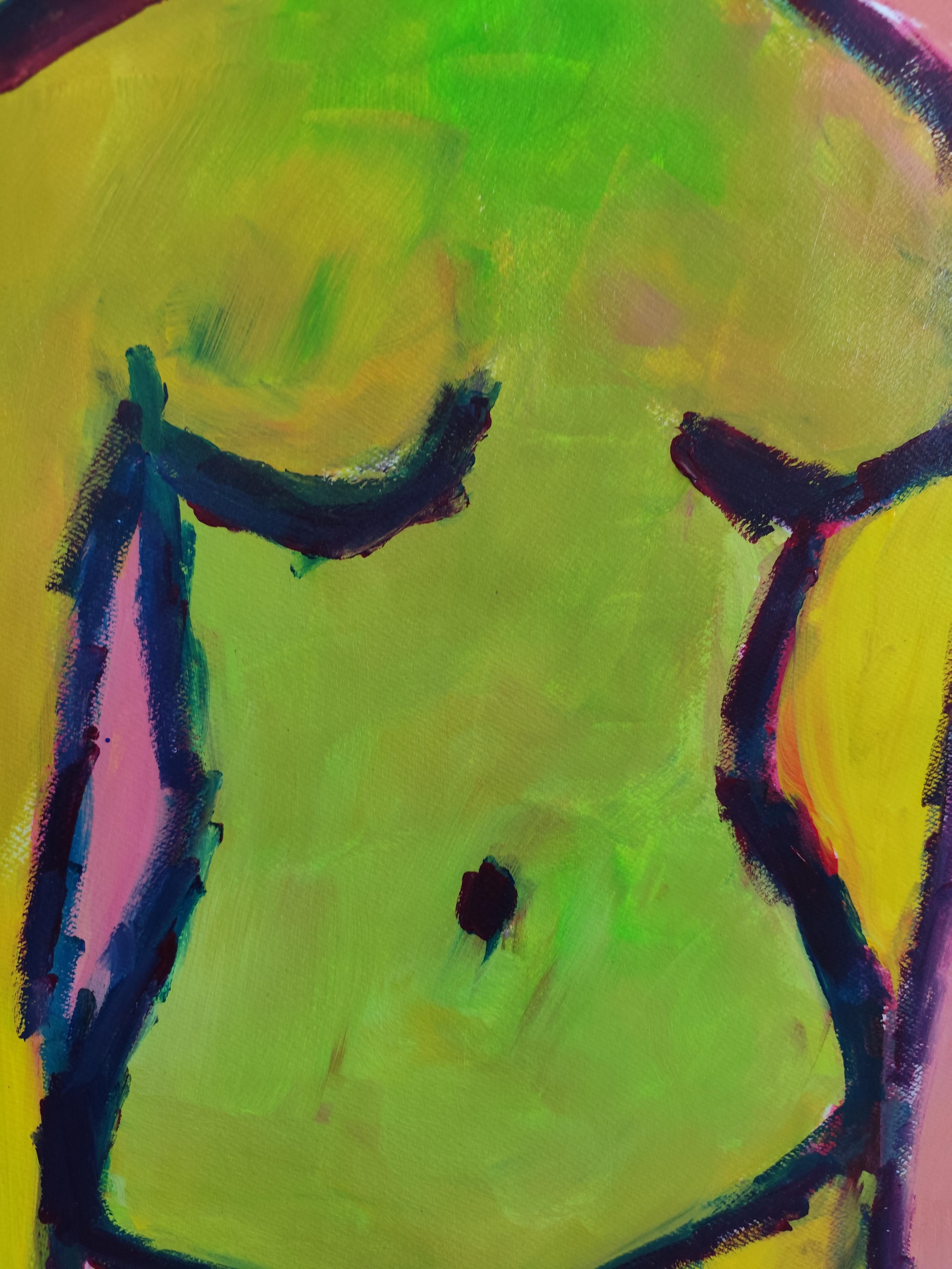 Contemporary abstract expressionist painting of a woman 