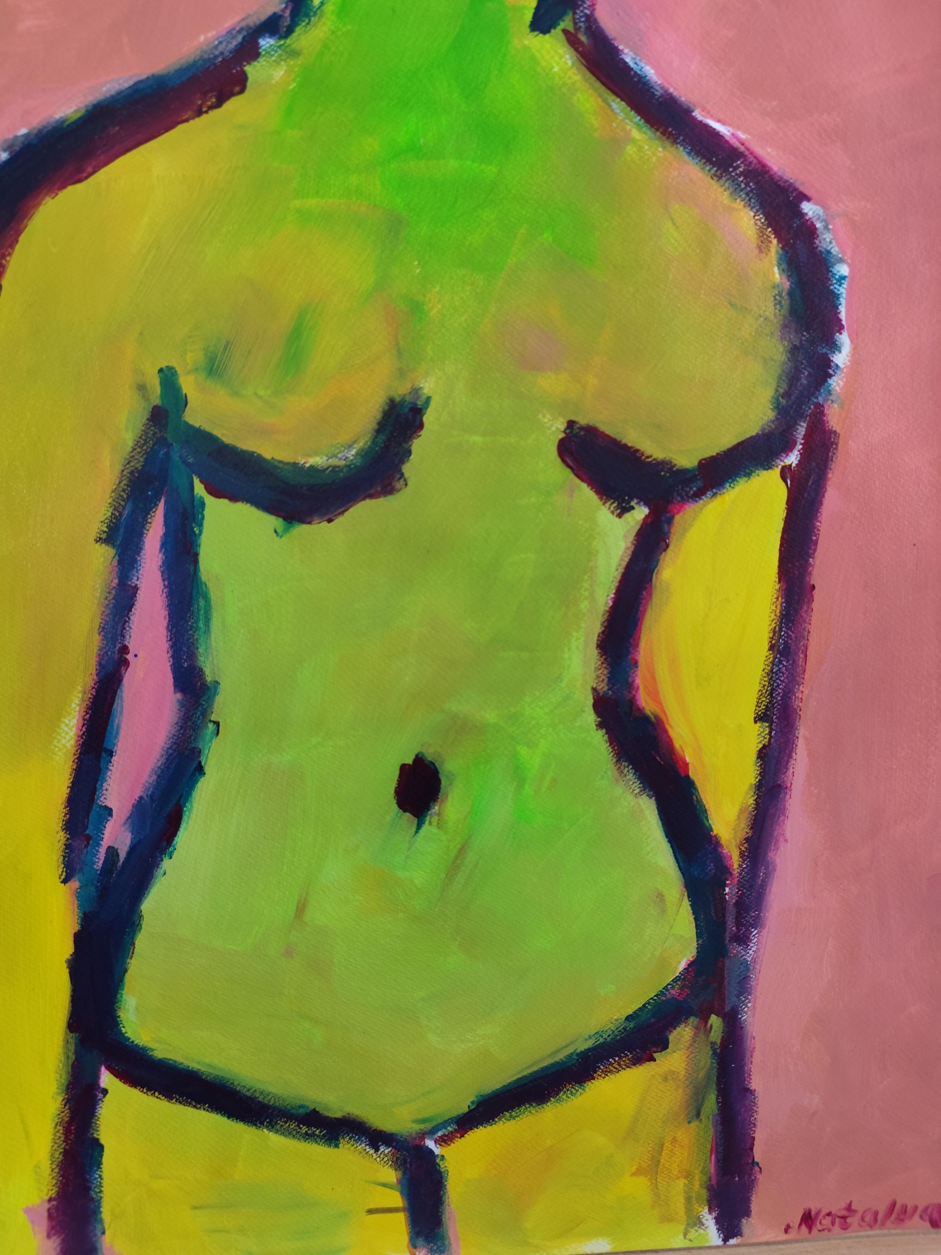 Contemporary abstract expressionist painting of a woman 
