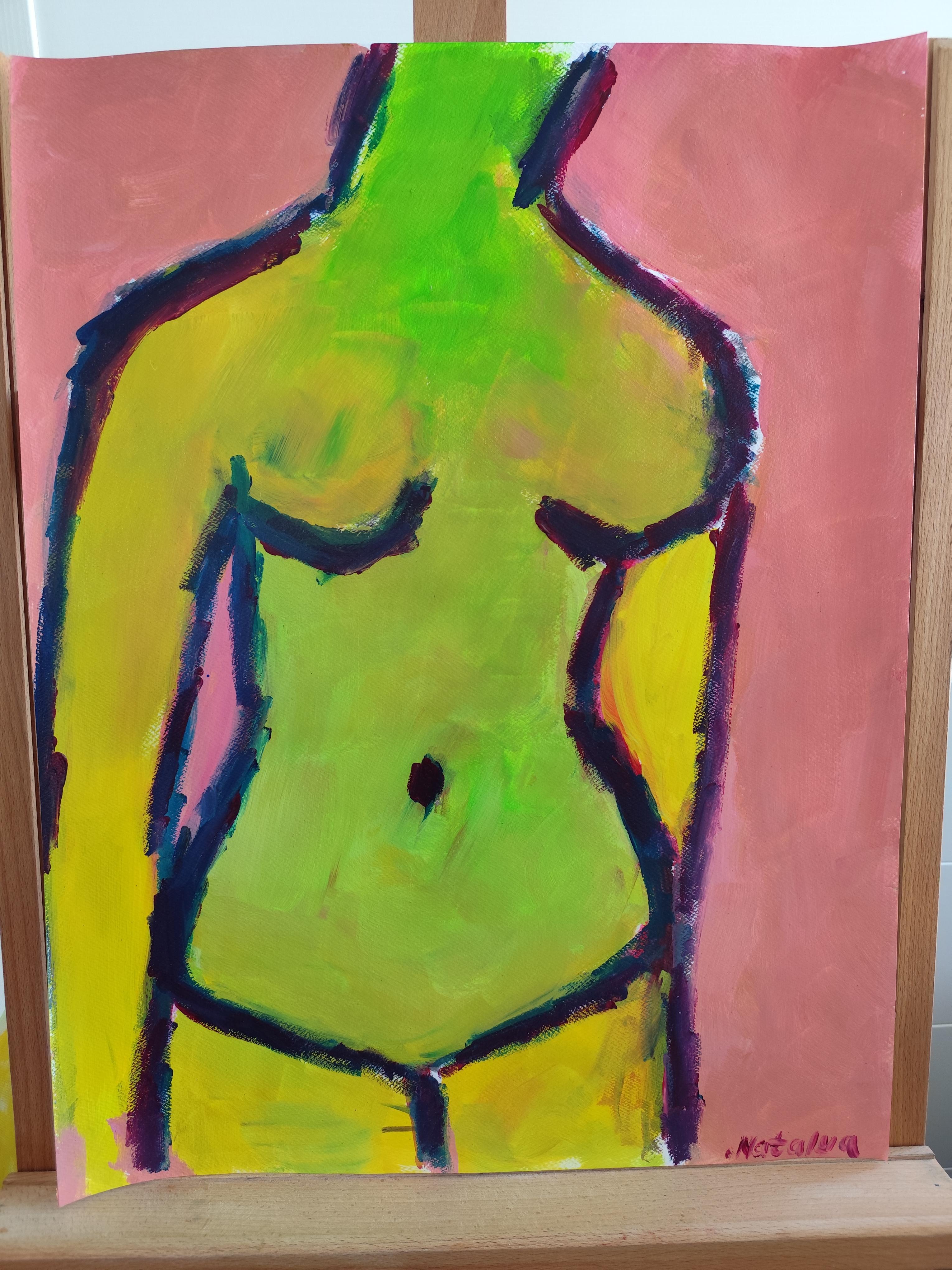 Contemporary abstract expressionist painting of a woman 
