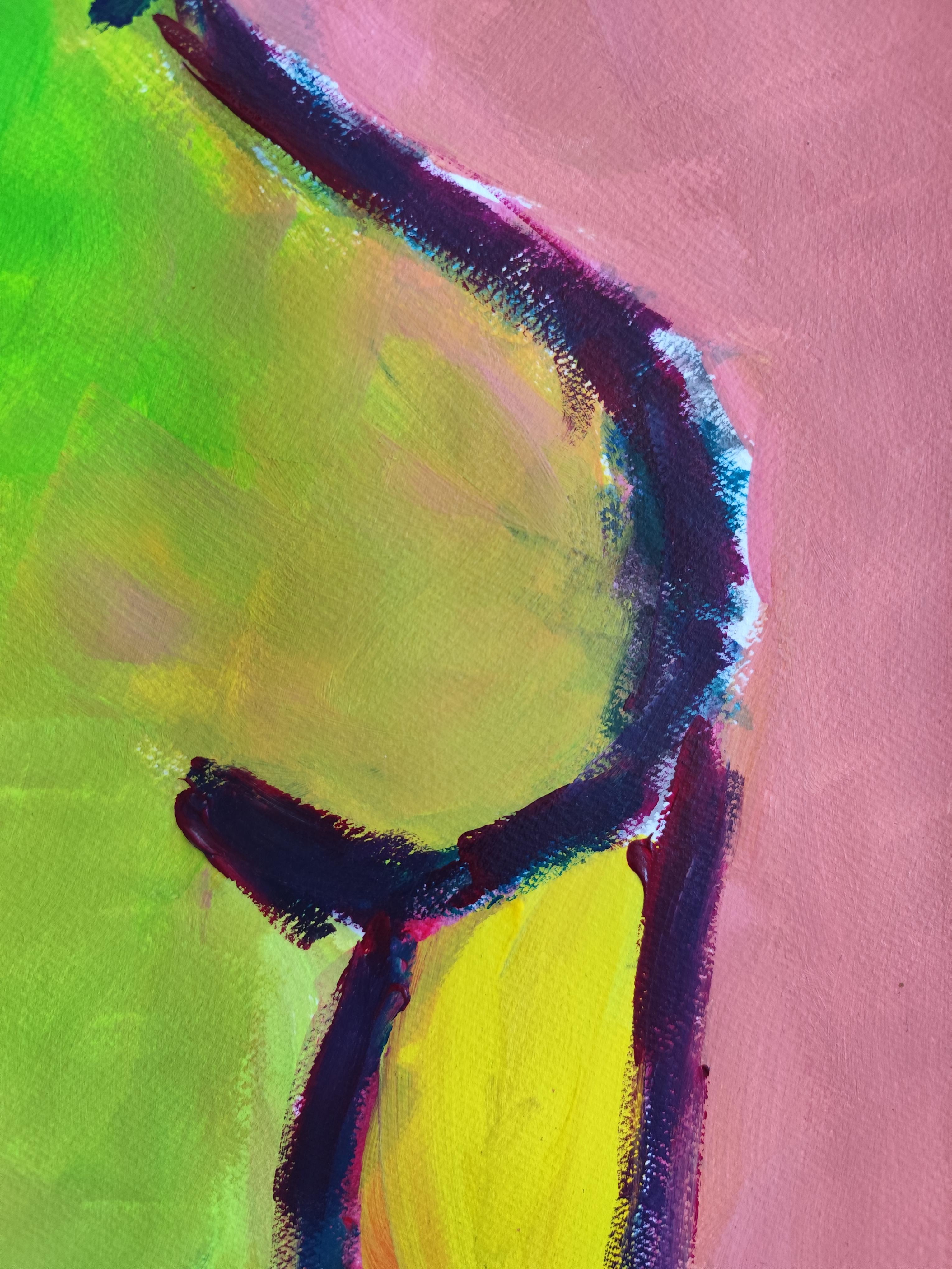 Contemporary abstract expressionist painting of a woman 