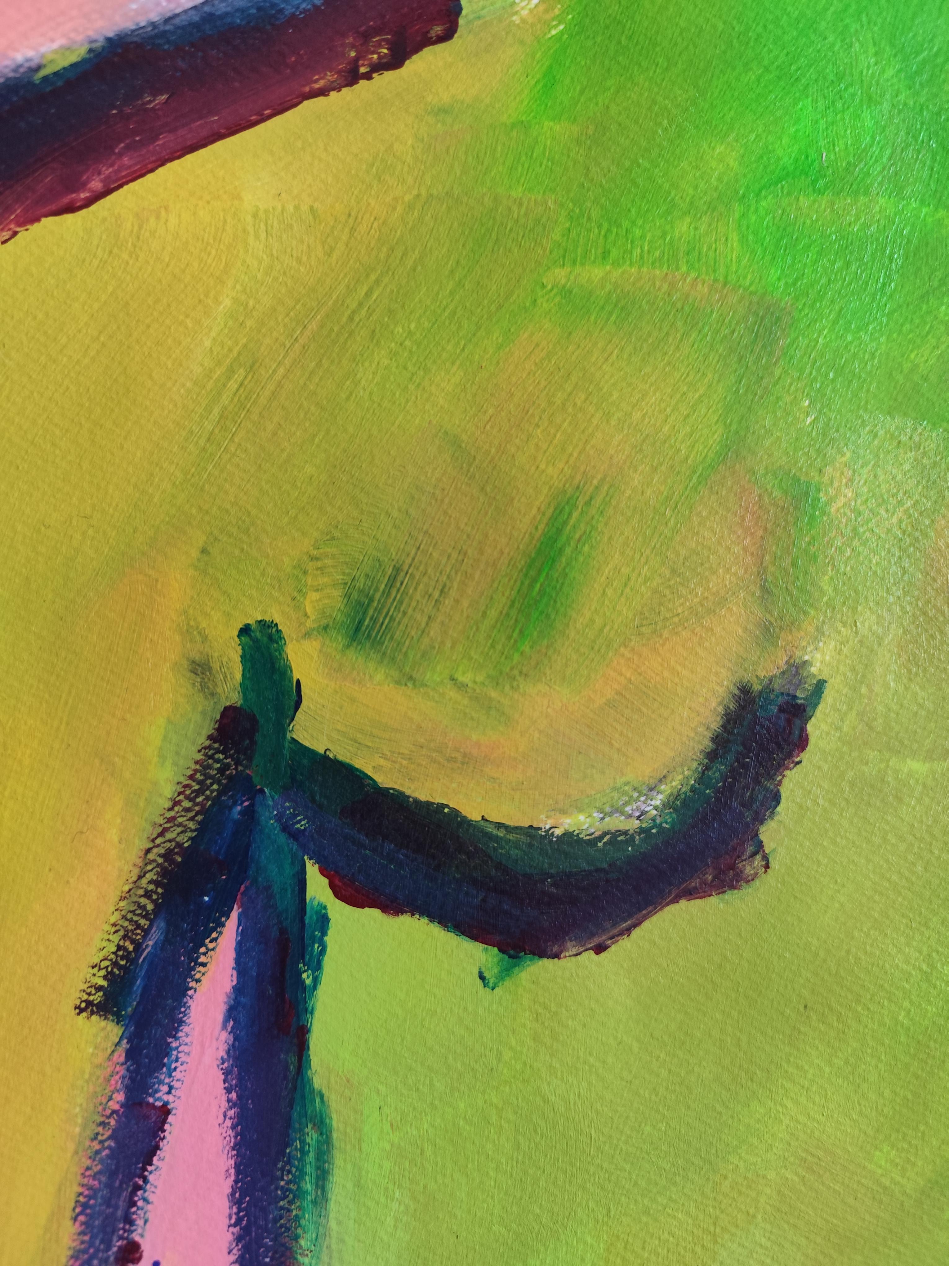 Contemporary abstract expressionist painting of a woman 
