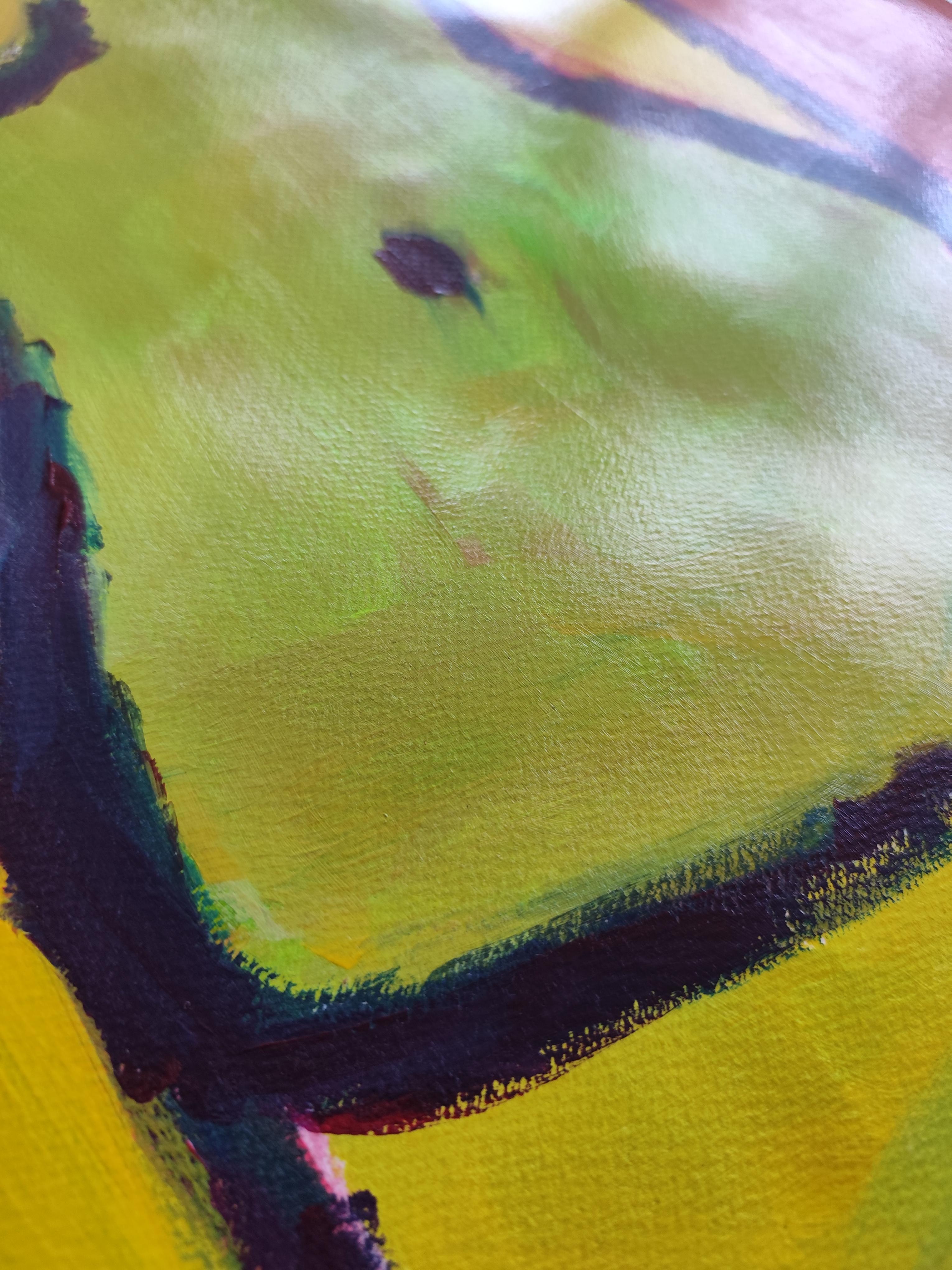 Contemporary abstract expressionist painting of a woman 