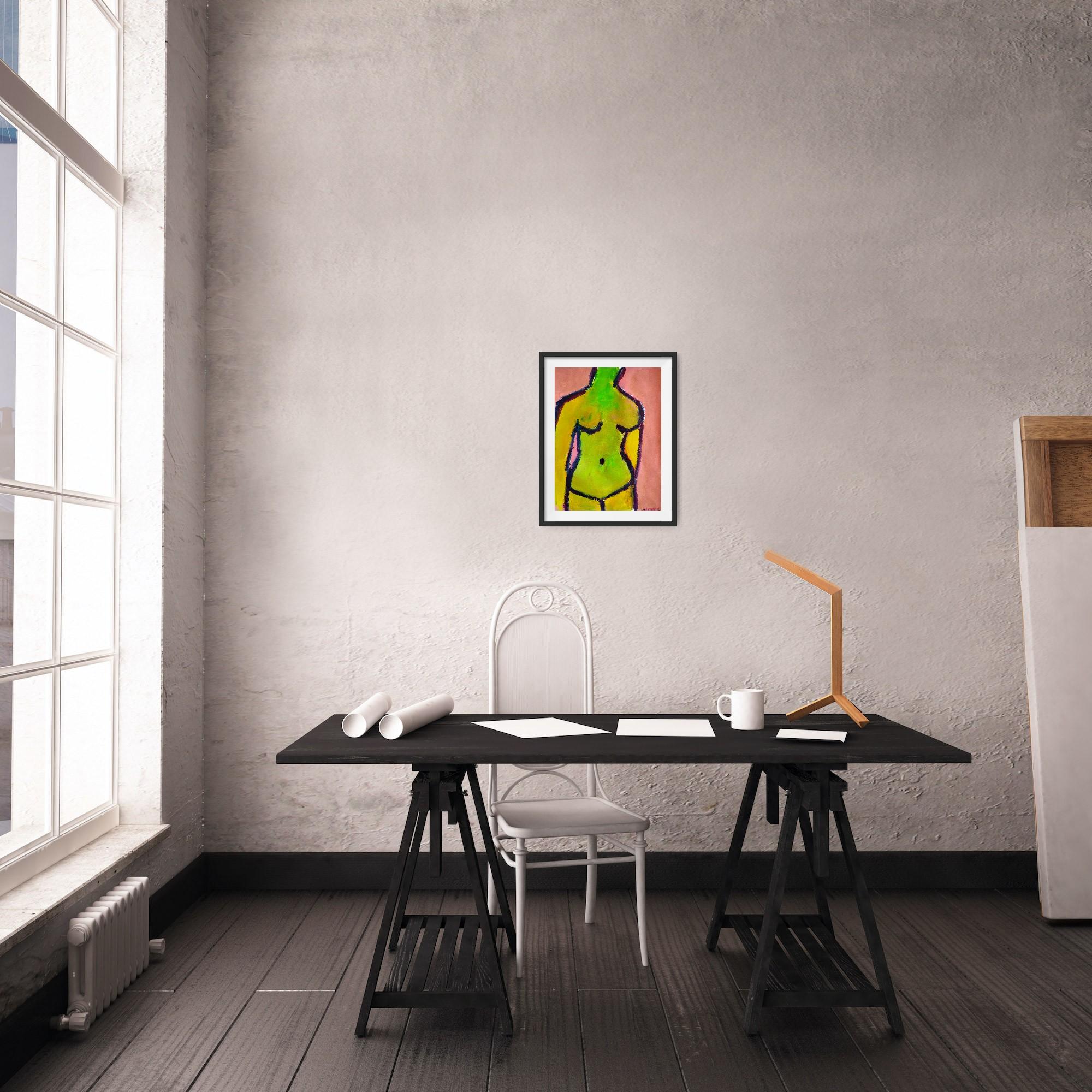 Contemporary abstract expressionist painting of a woman 