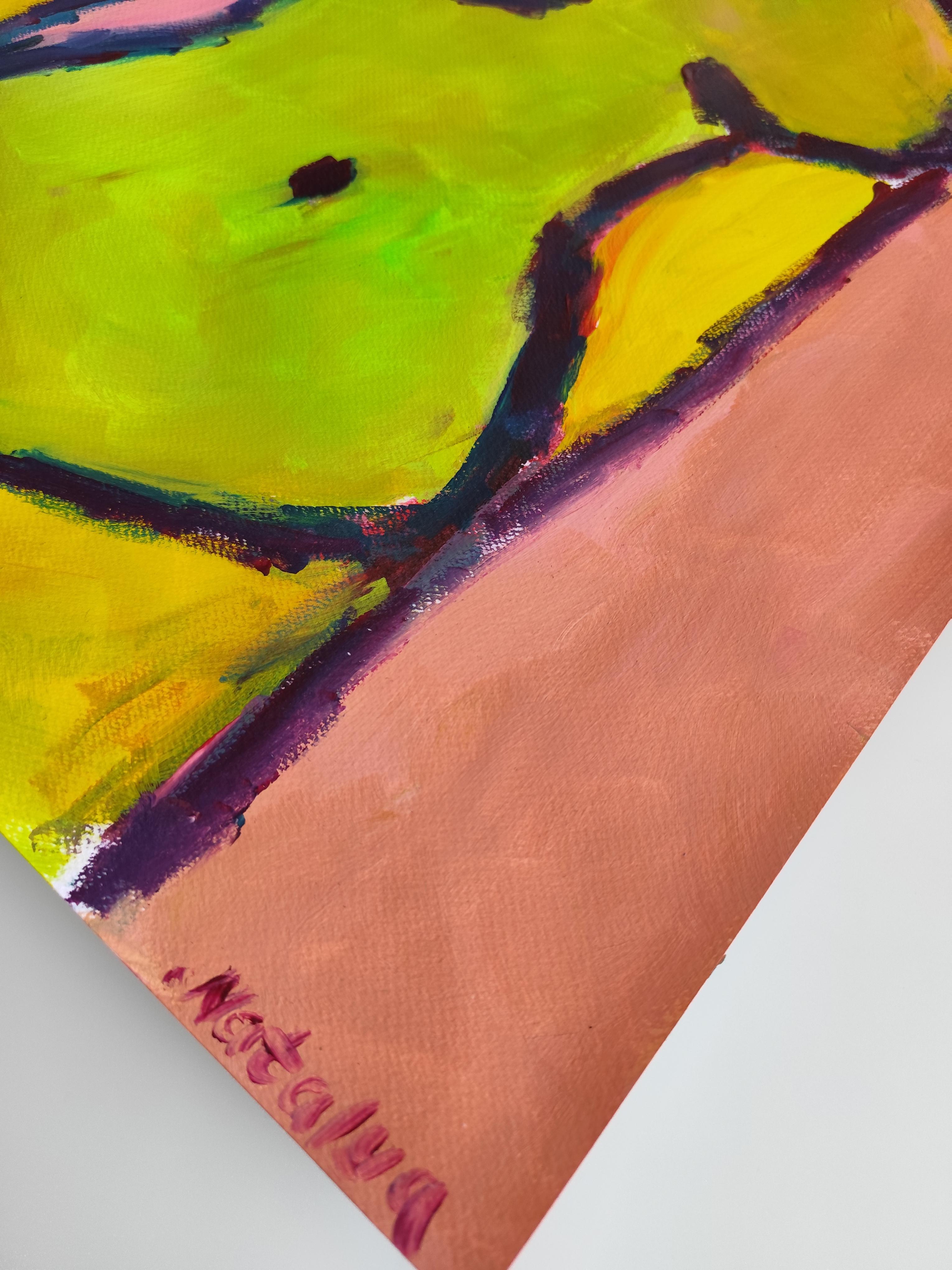 Contemporary abstract expressionist painting of a woman 