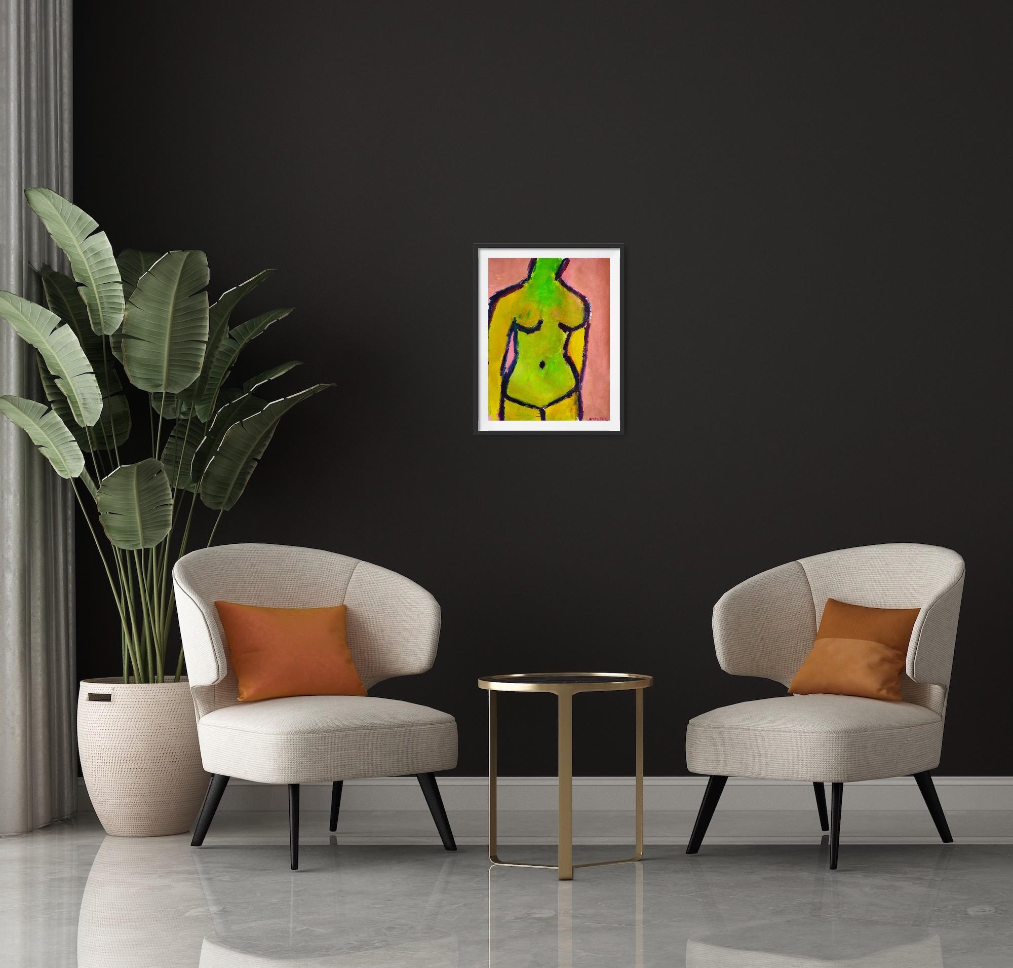 Contemporary abstract expressionist painting of a woman 