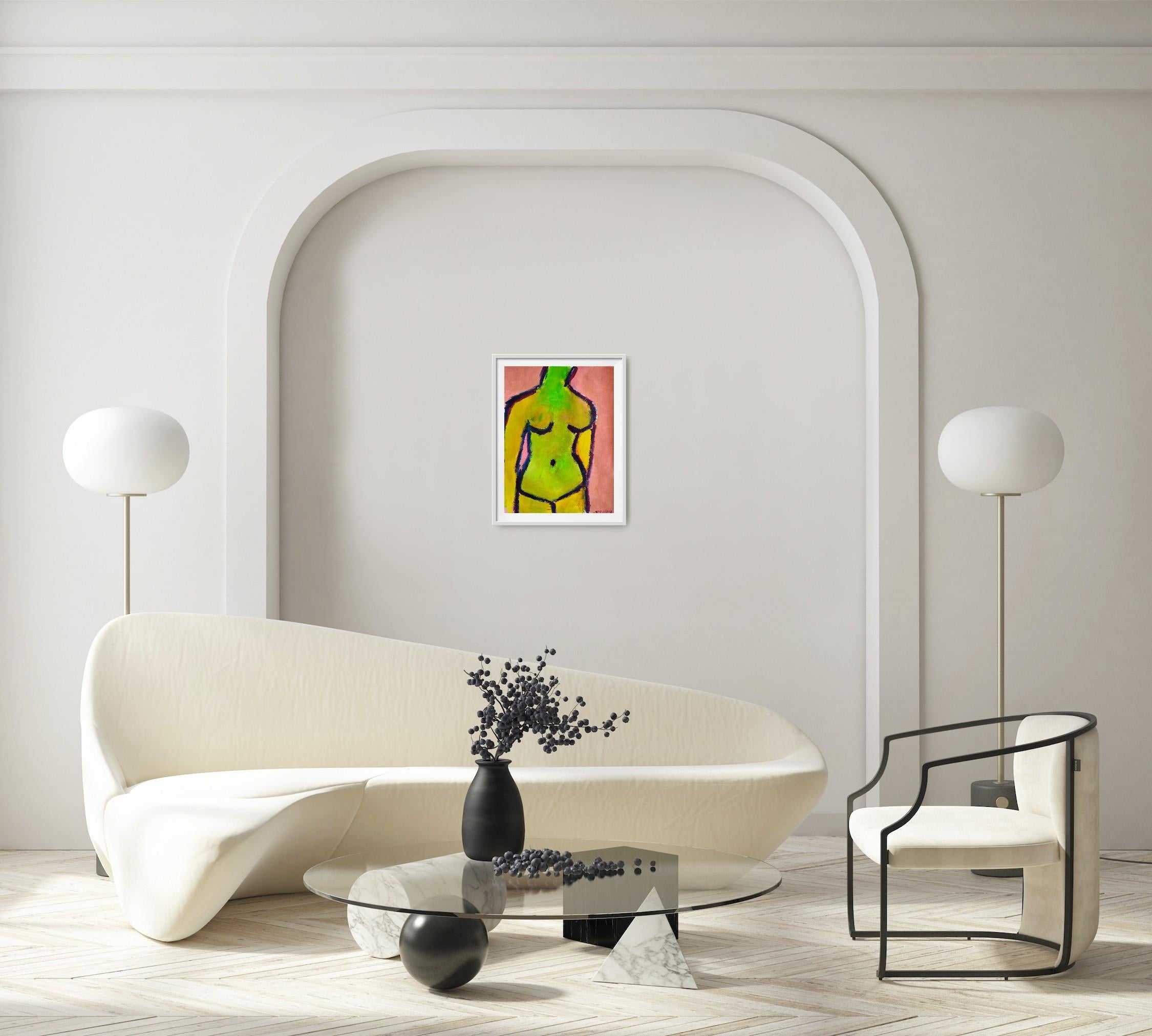 This contemporary expressionist painting by French artist Natalya Mougenot makes part of her ongoing Women series — a body of work devoted to exploring the inner world, resilience, and spiritual radiance of women.

In 
