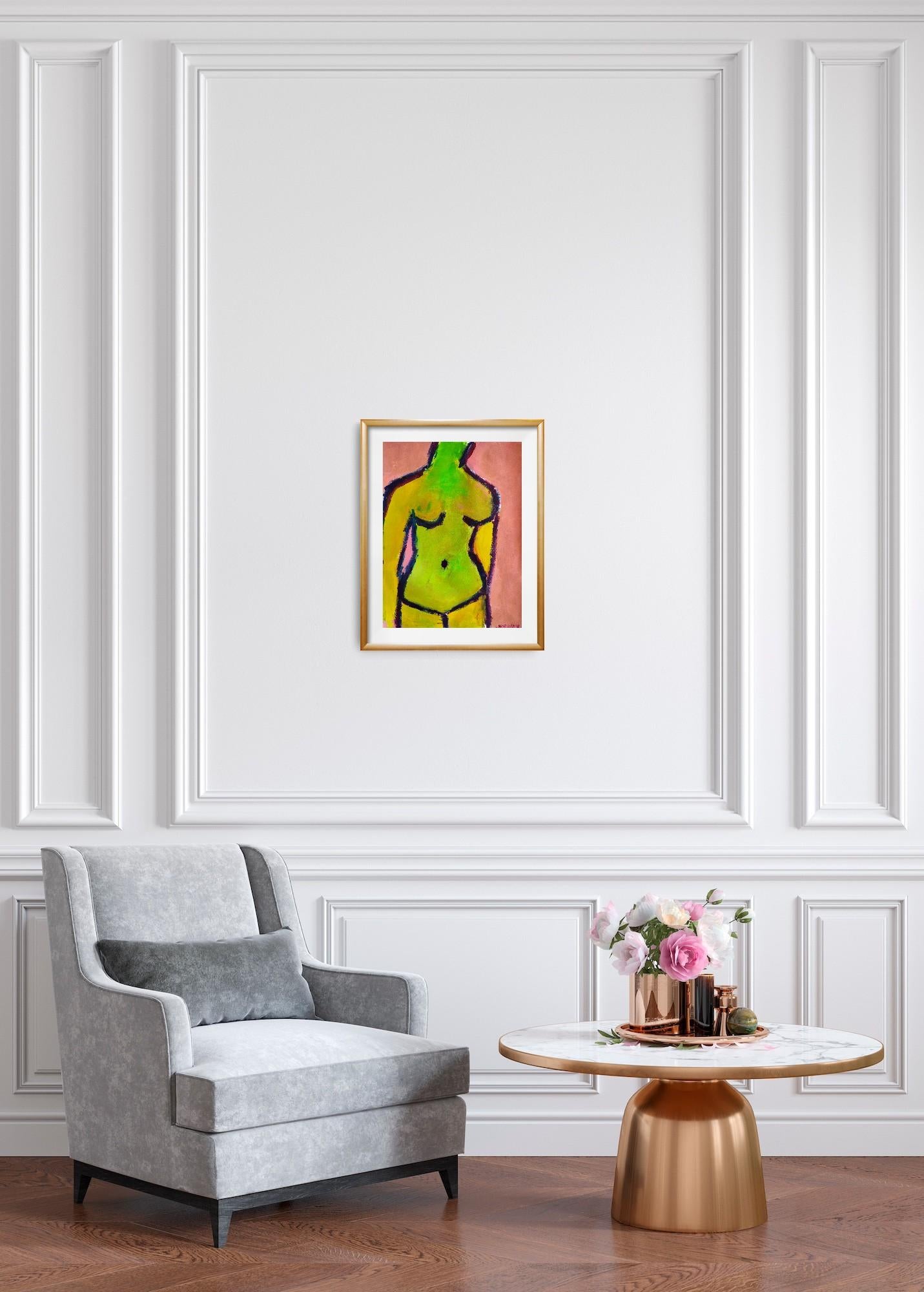Contemporary abstract expressionist painting of a woman 