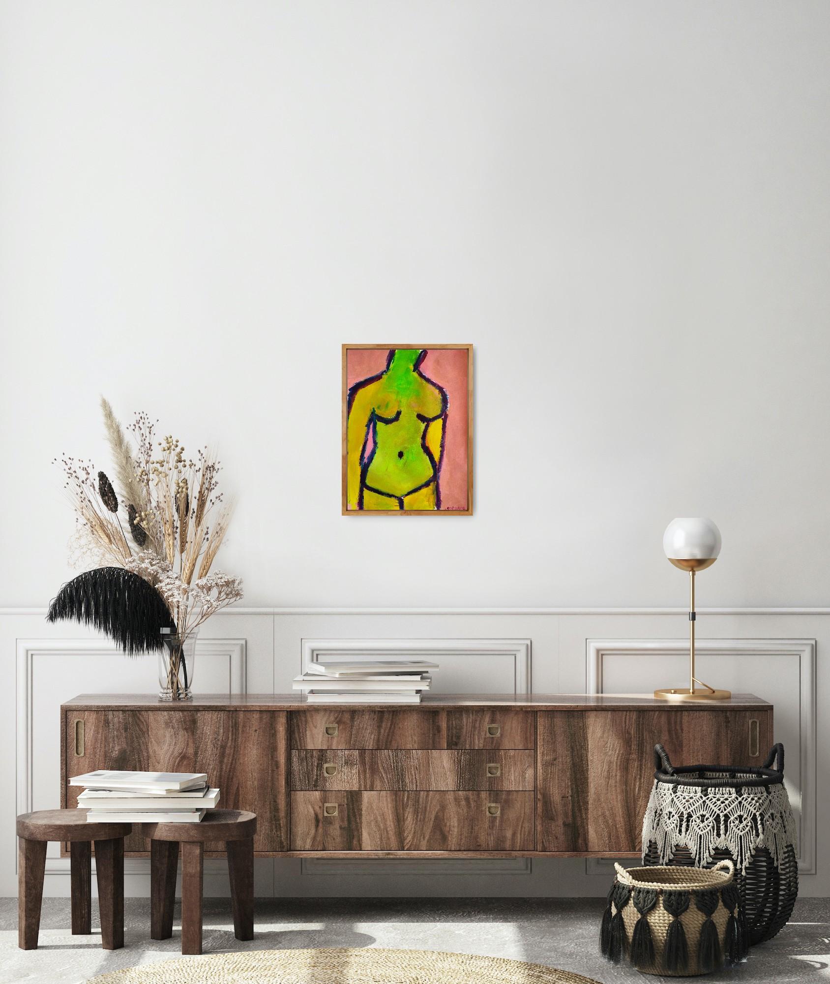 Contemporary abstract expressionist painting of a woman 