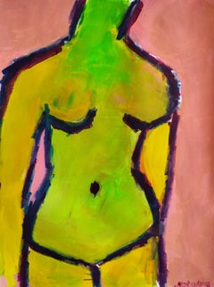 Contemporary abstract expressionist painting of a woman "Essence of her light"