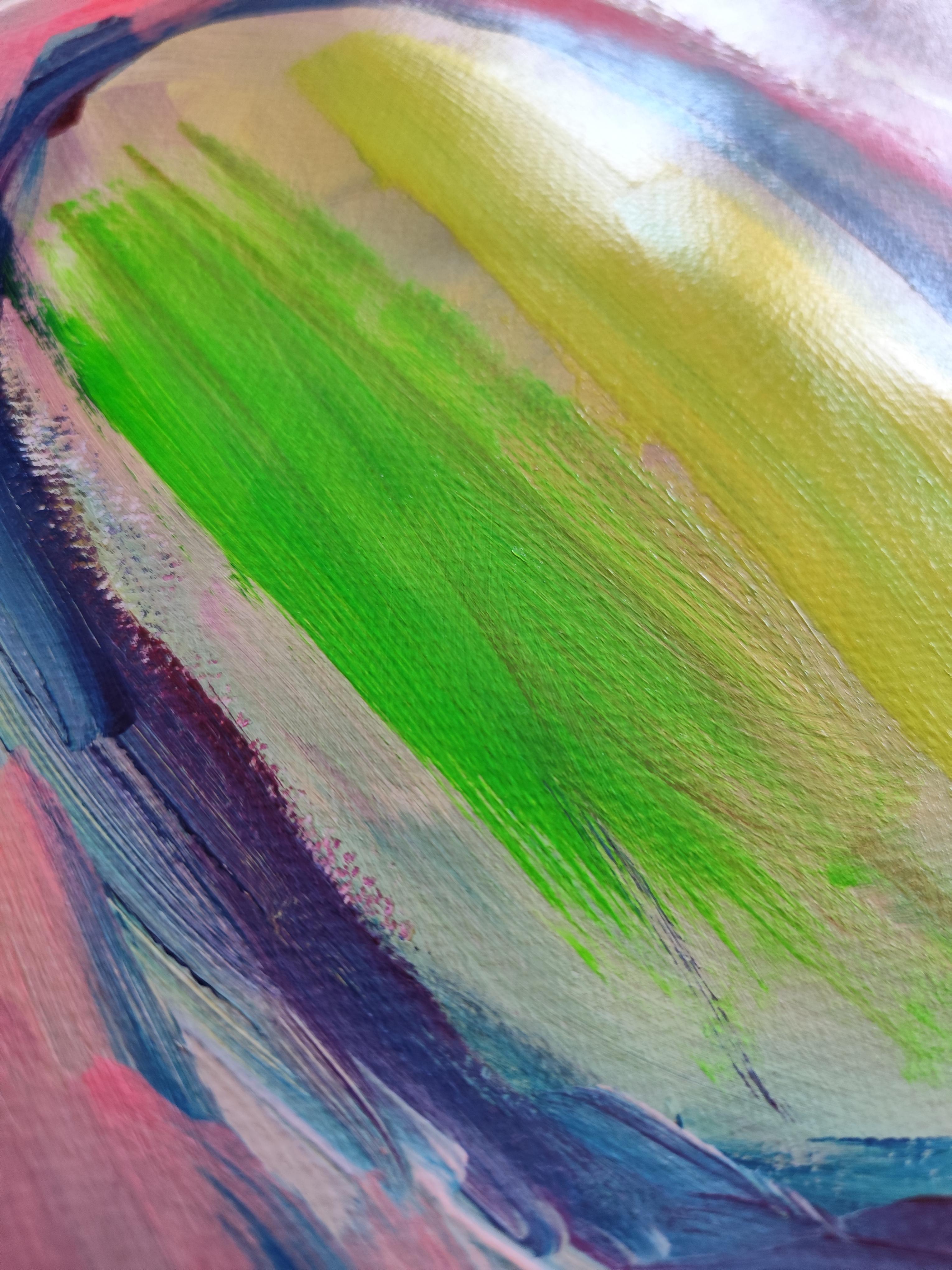 Zeitgenössisches abstraktes expressionistisches Gemälde einer Frau 