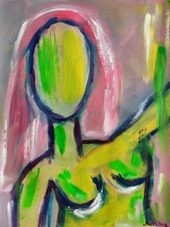Contemporary abstract expressionist painting of a woman "Silhouette of light "